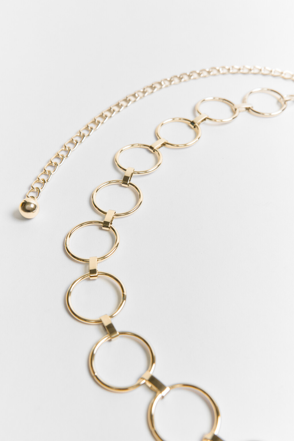 Пояс-цепочка декоративный из колец - цвет желтый - 2