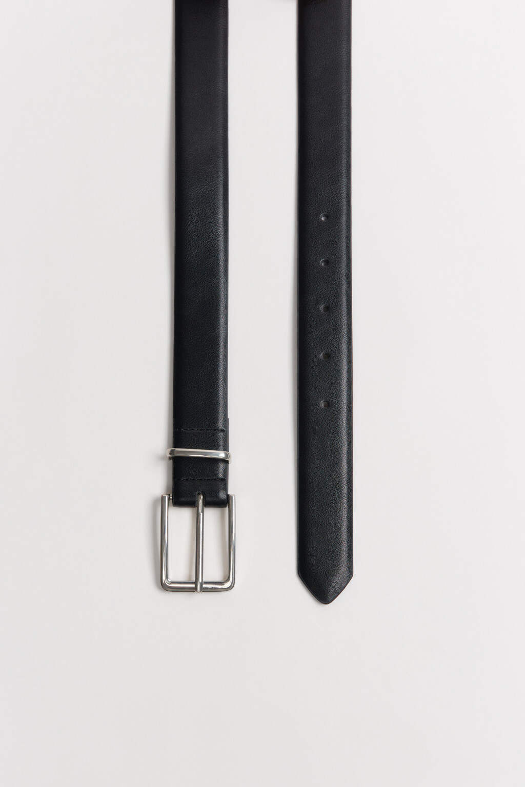 Ремень с кожаной фактурой - цвет черный - 2