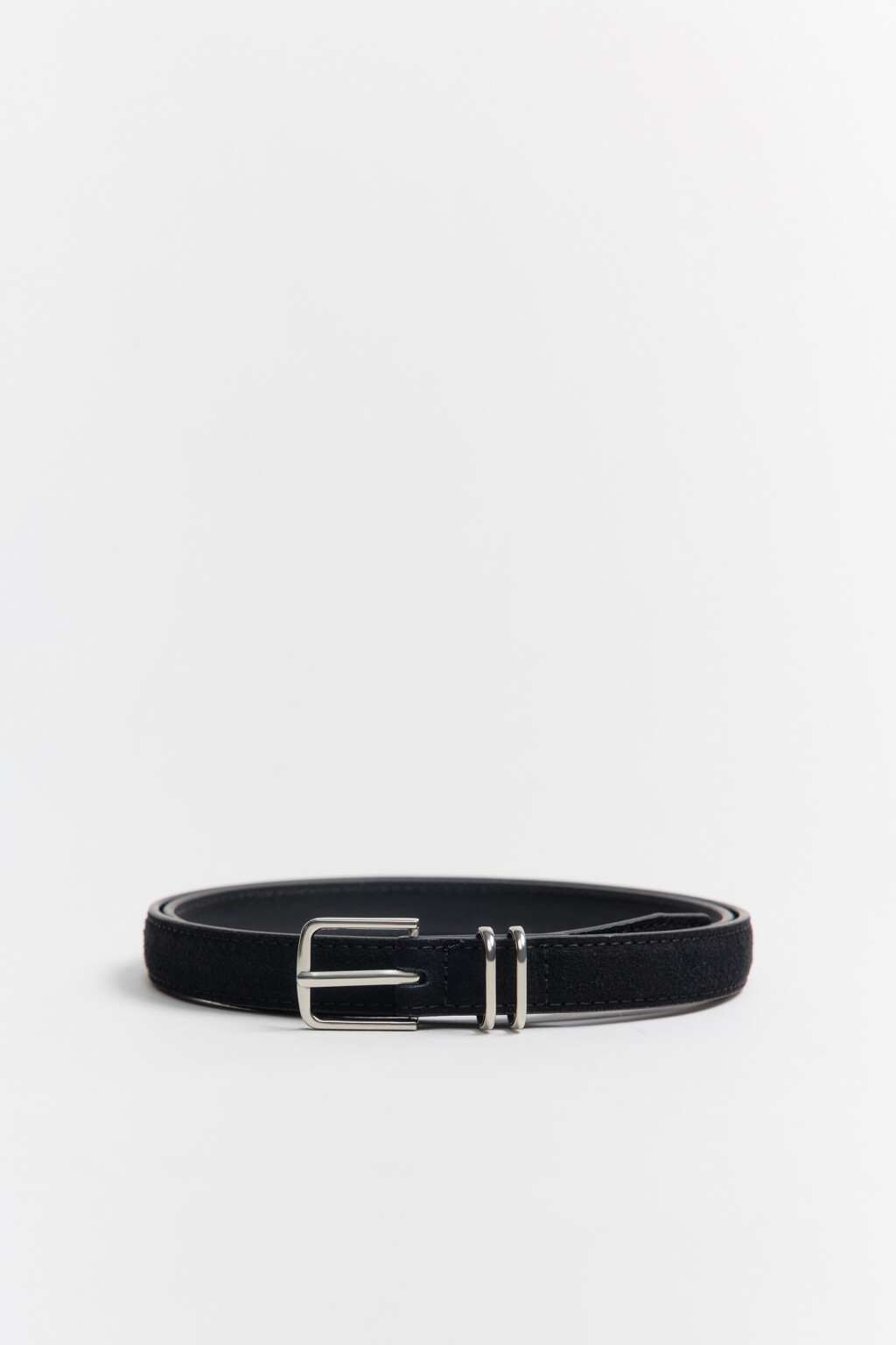 Ремень с замшевой фактурой - цвет черный - 1