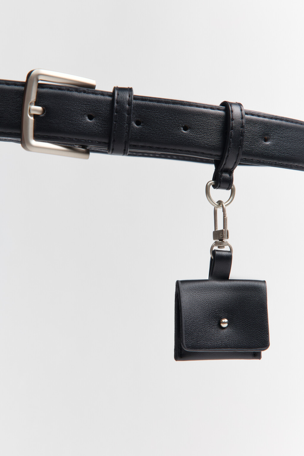 Ремень с подвеской-кошельком и измерительной лентой - цвет черный - 2