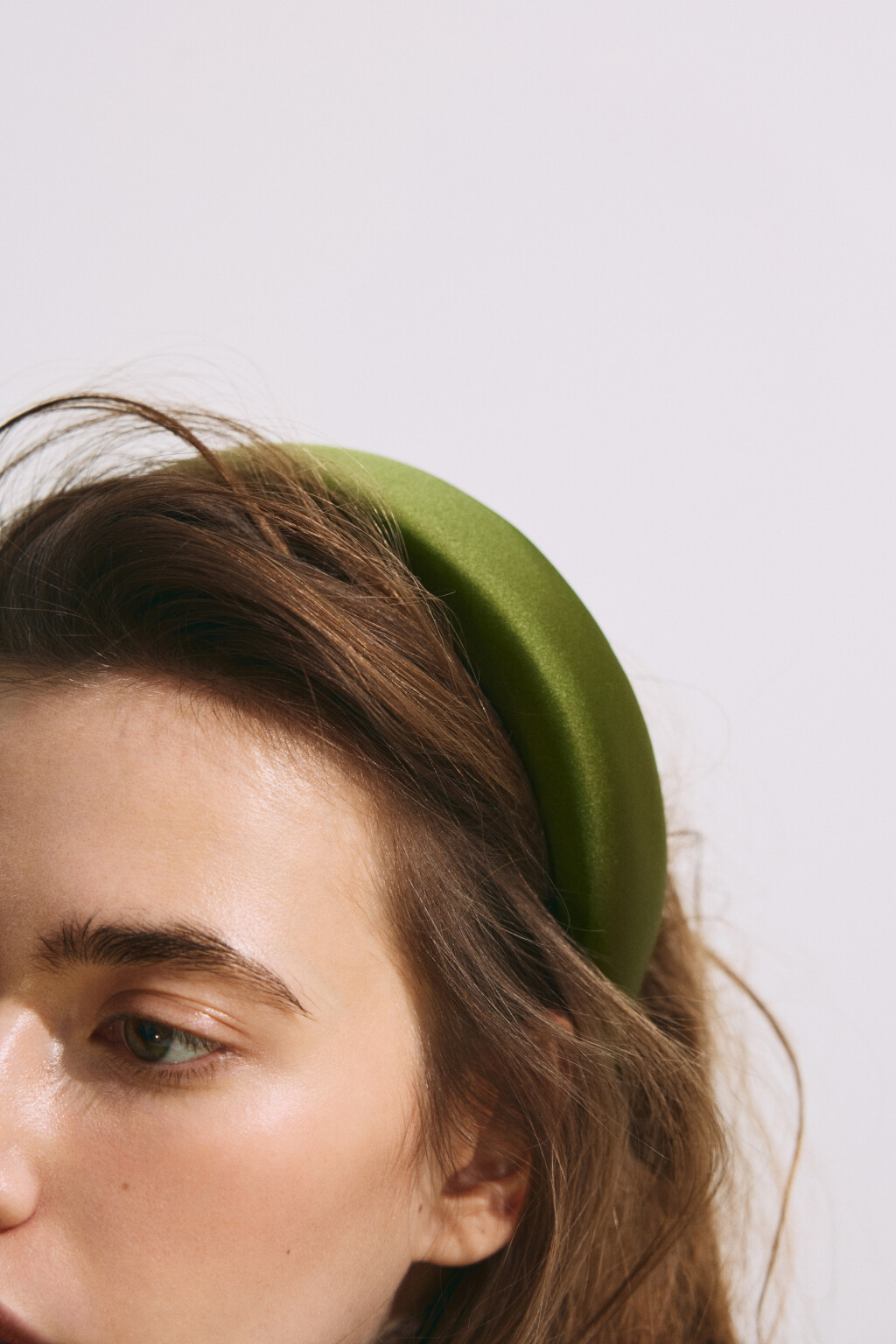 Ободок широкий атласный - цвет зеленый - 2