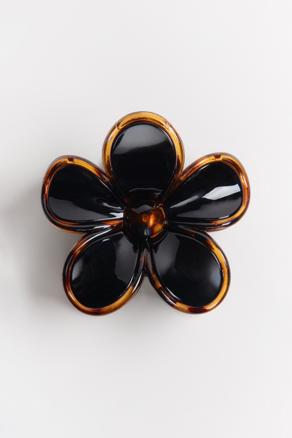 Заколка-краб в виде цветка - цвет серый - 1