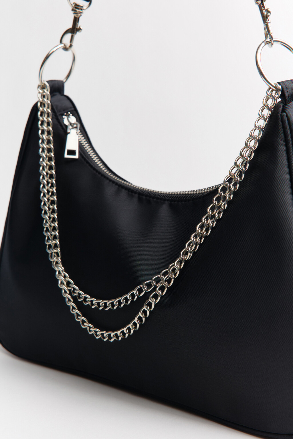 Сумка-тоут с цепочкой - цвет черный - 5
