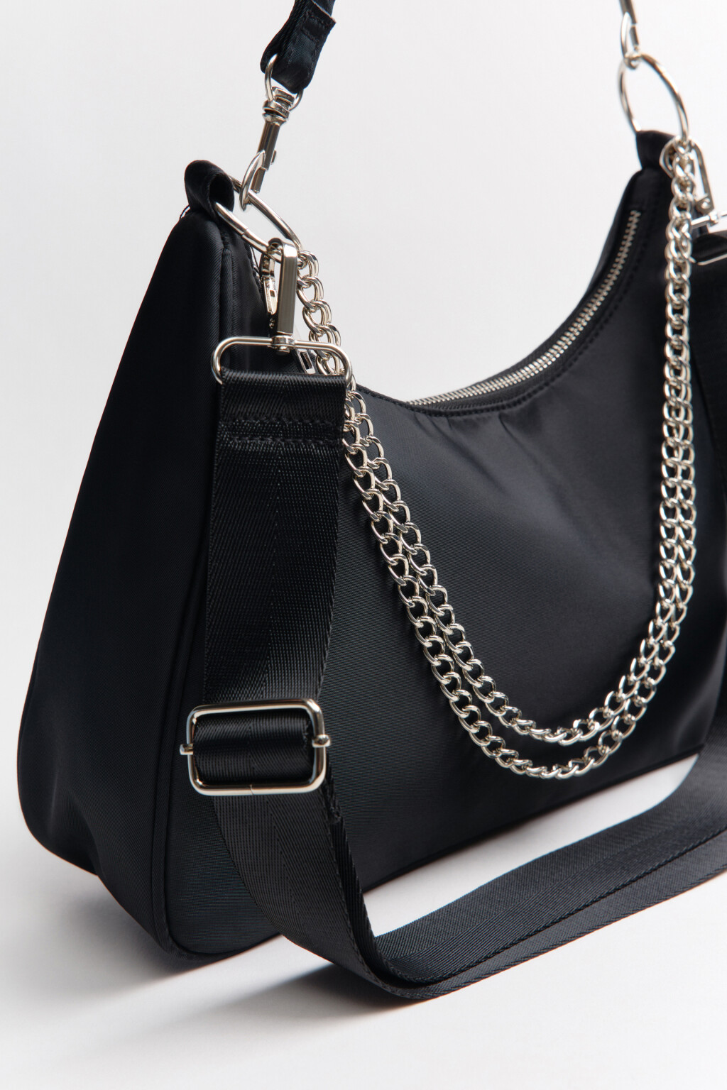 Сумка-тоут с цепочкой - цвет черный - 6