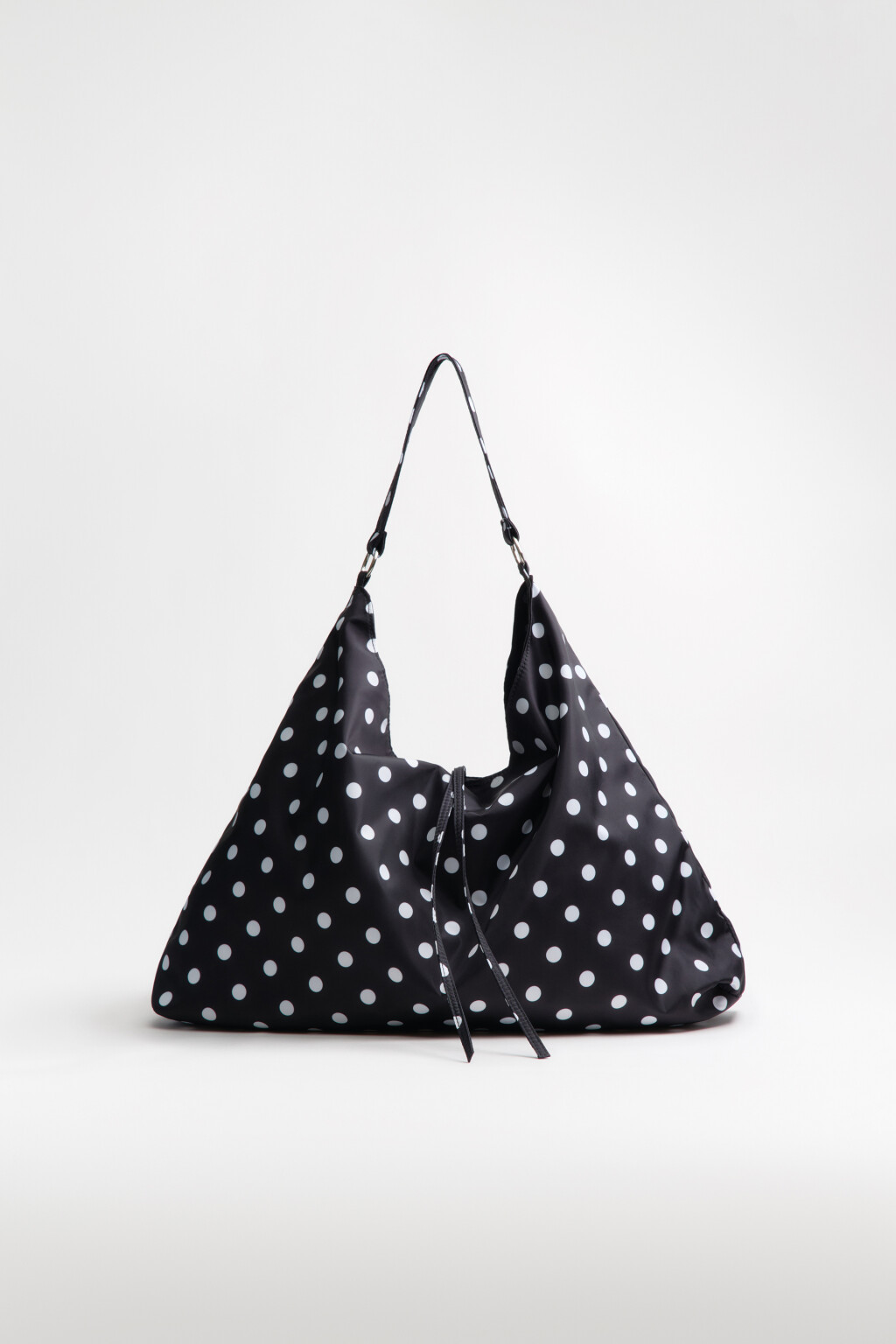 Сумка-шопер в горошек - цвет черный - 5