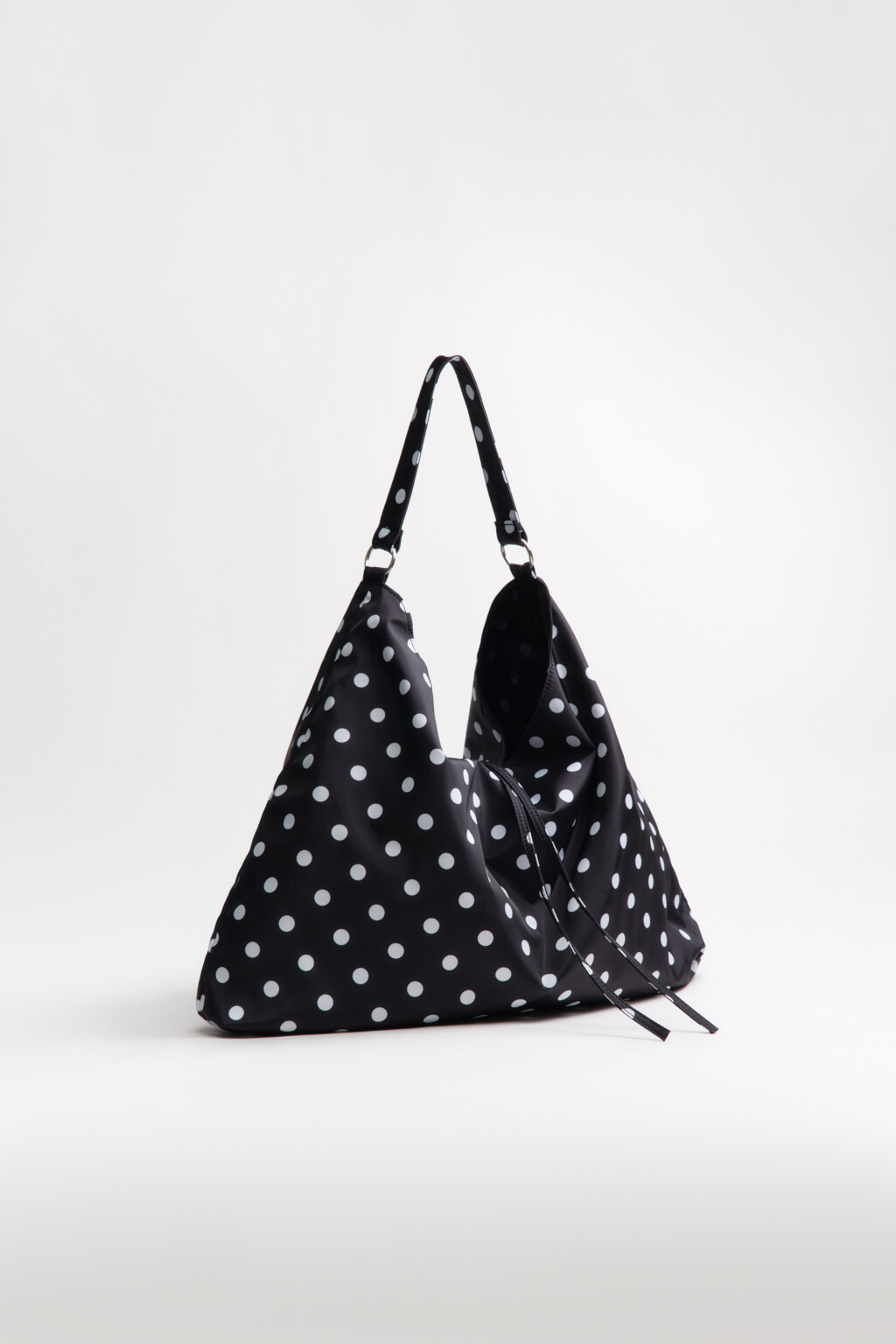 Сумка-шопер в горошек - цвет черный - 6