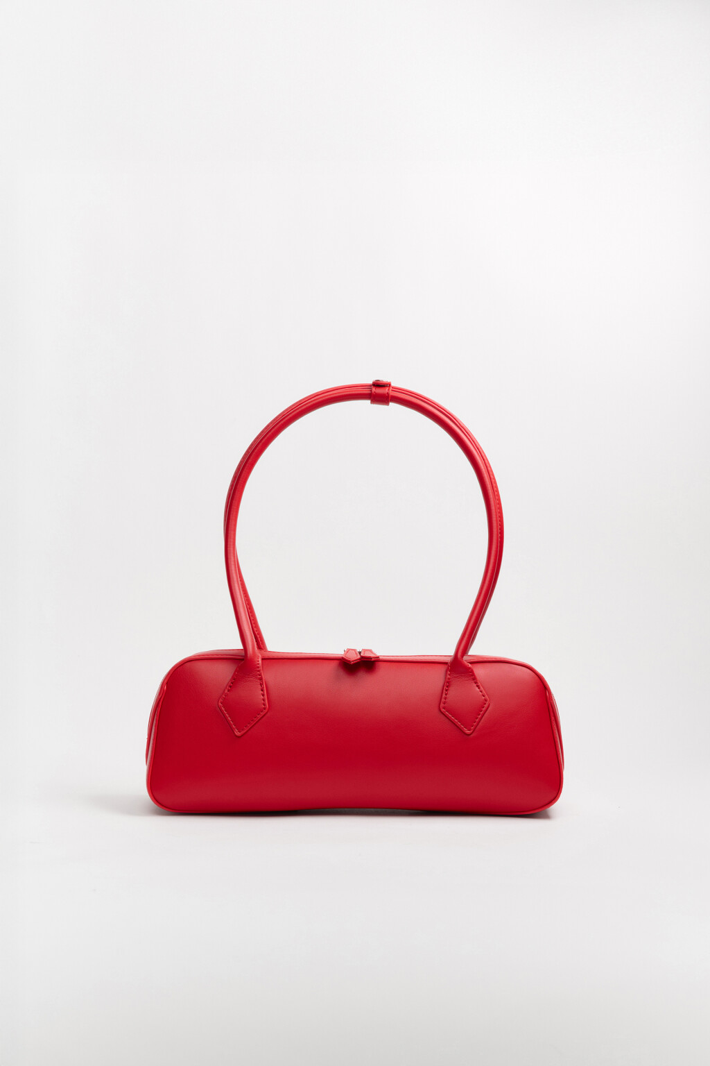 Сумка-багет с заклепками - цвет красный - 6