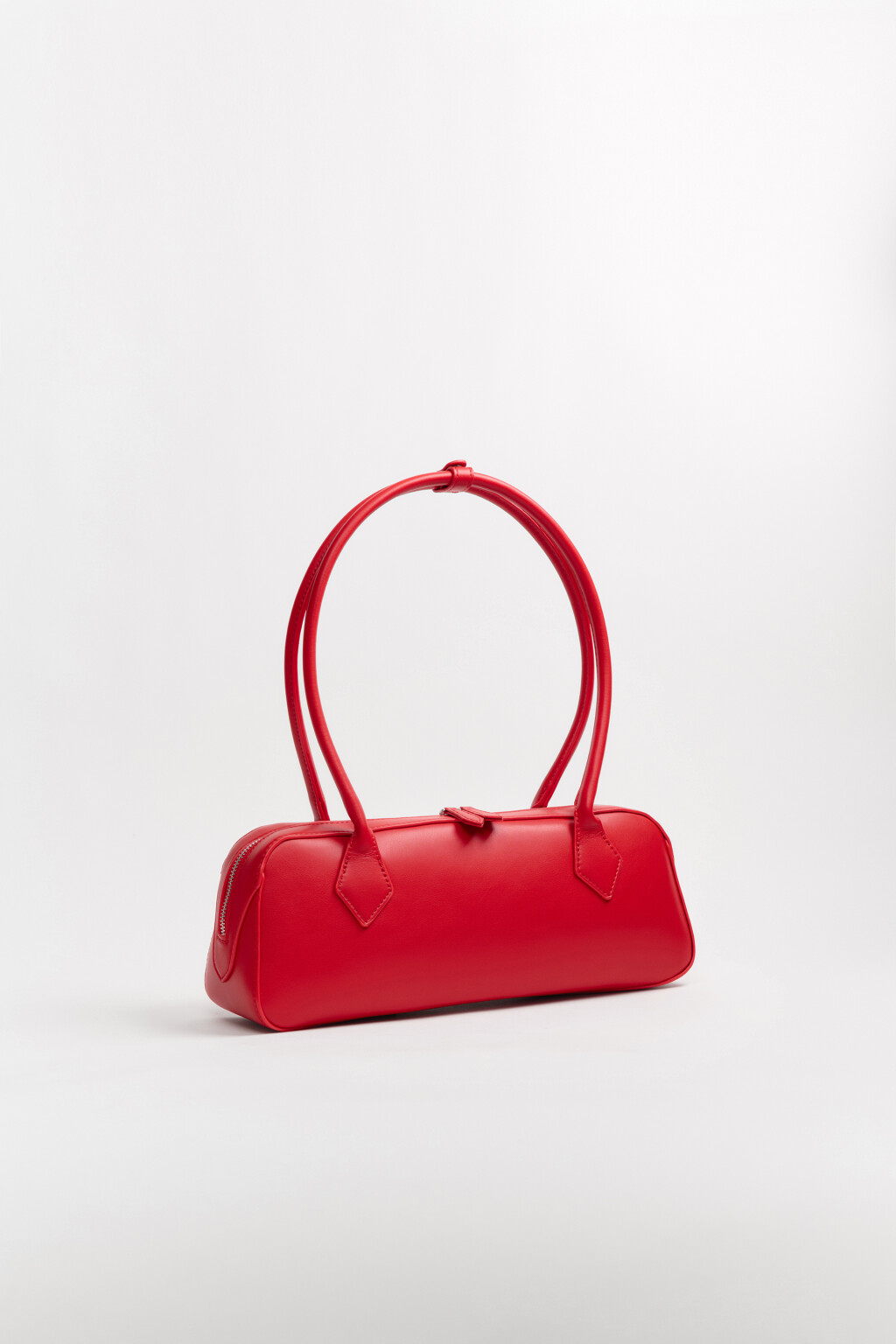 Сумка-багет с заклепками - цвет красный - 7