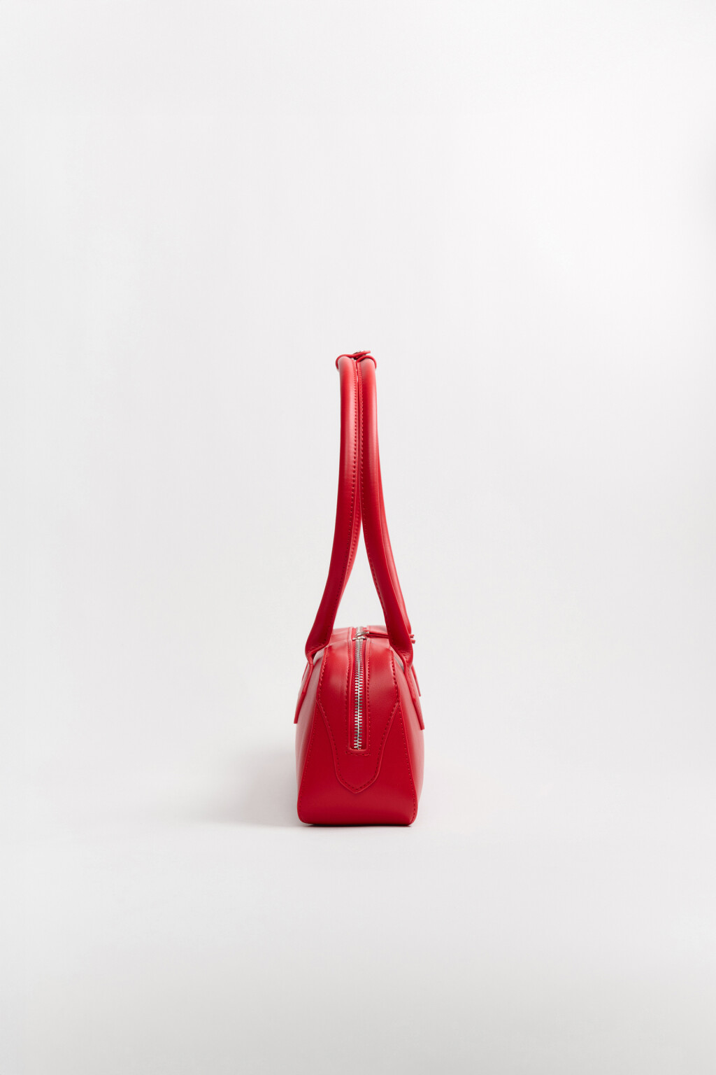 Сумка-багет с заклепками - цвет красный - 8