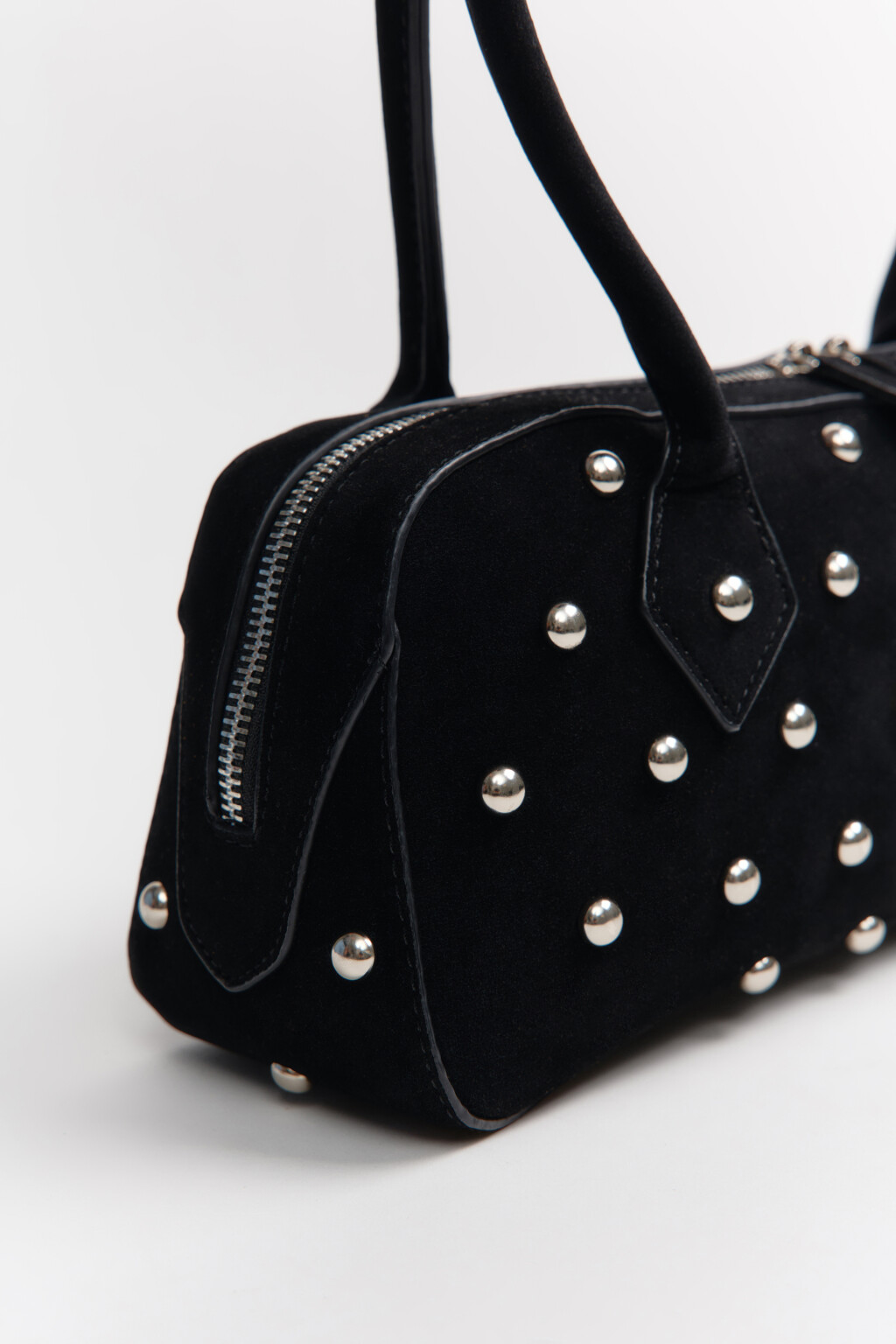 Сумка-багет с кожаной фактурой - цвет черный - 7