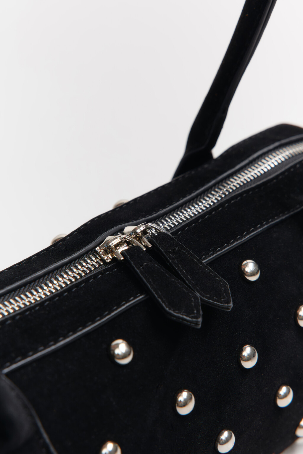 Сумка-багет с кожаной фактурой - цвет черный - 8