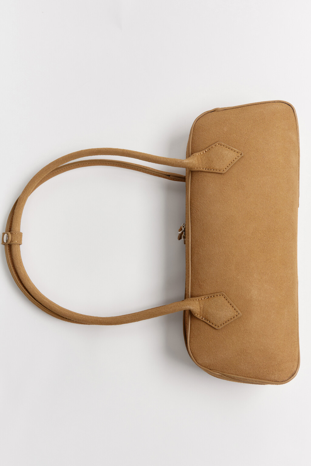 Сумка-багет с кожаной фактурой - цвет бежевый - 3