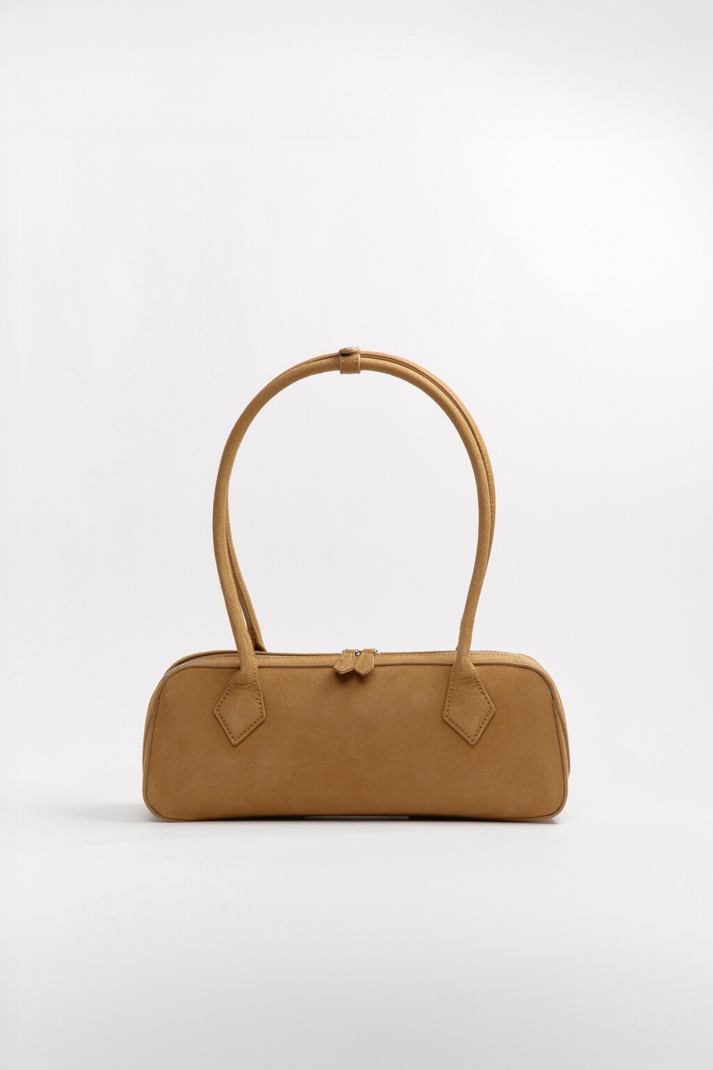 Сумка-багет с кожаной фактурой - цвет бежевый - 4