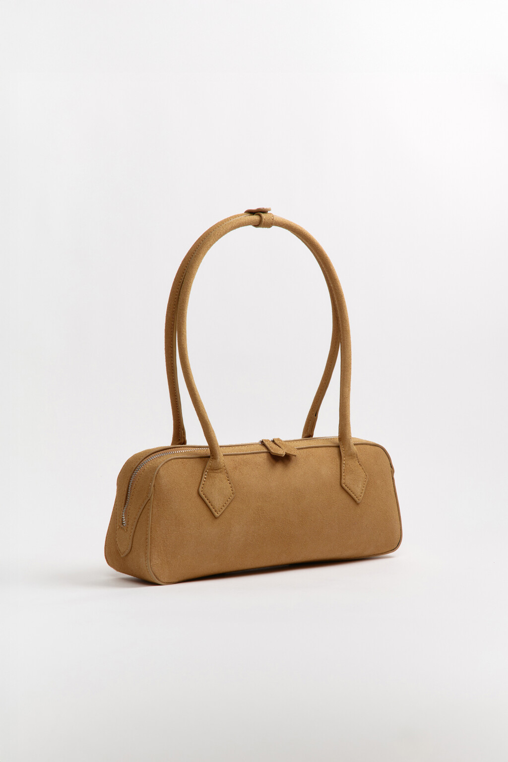 Сумка-багет с кожаной фактурой - цвет бежевый - 5