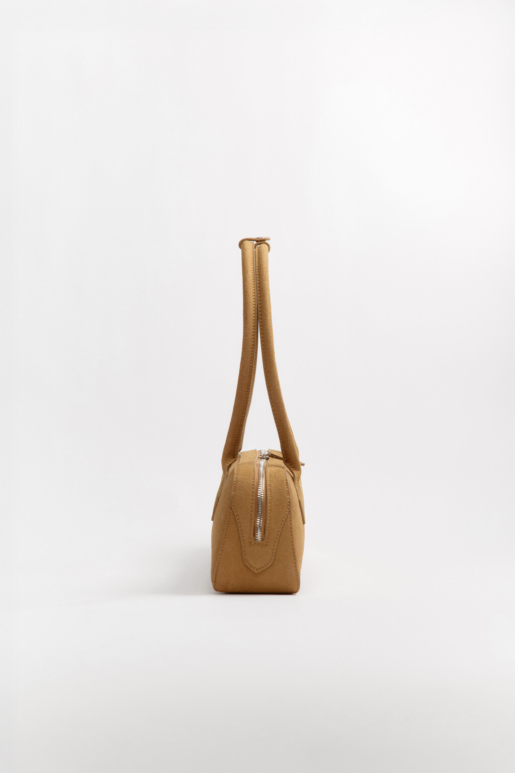 Сумка-багет с кожаной фактурой - цвет бежевый - 6