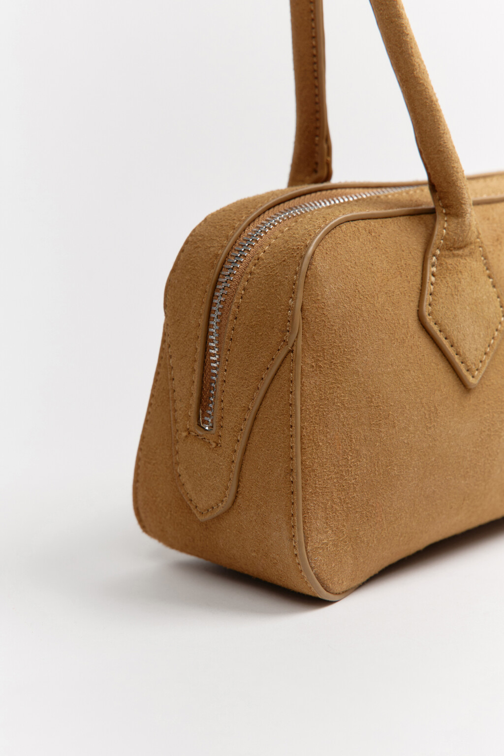 Сумка-багет с кожаной фактурой - цвет бежевый - 7