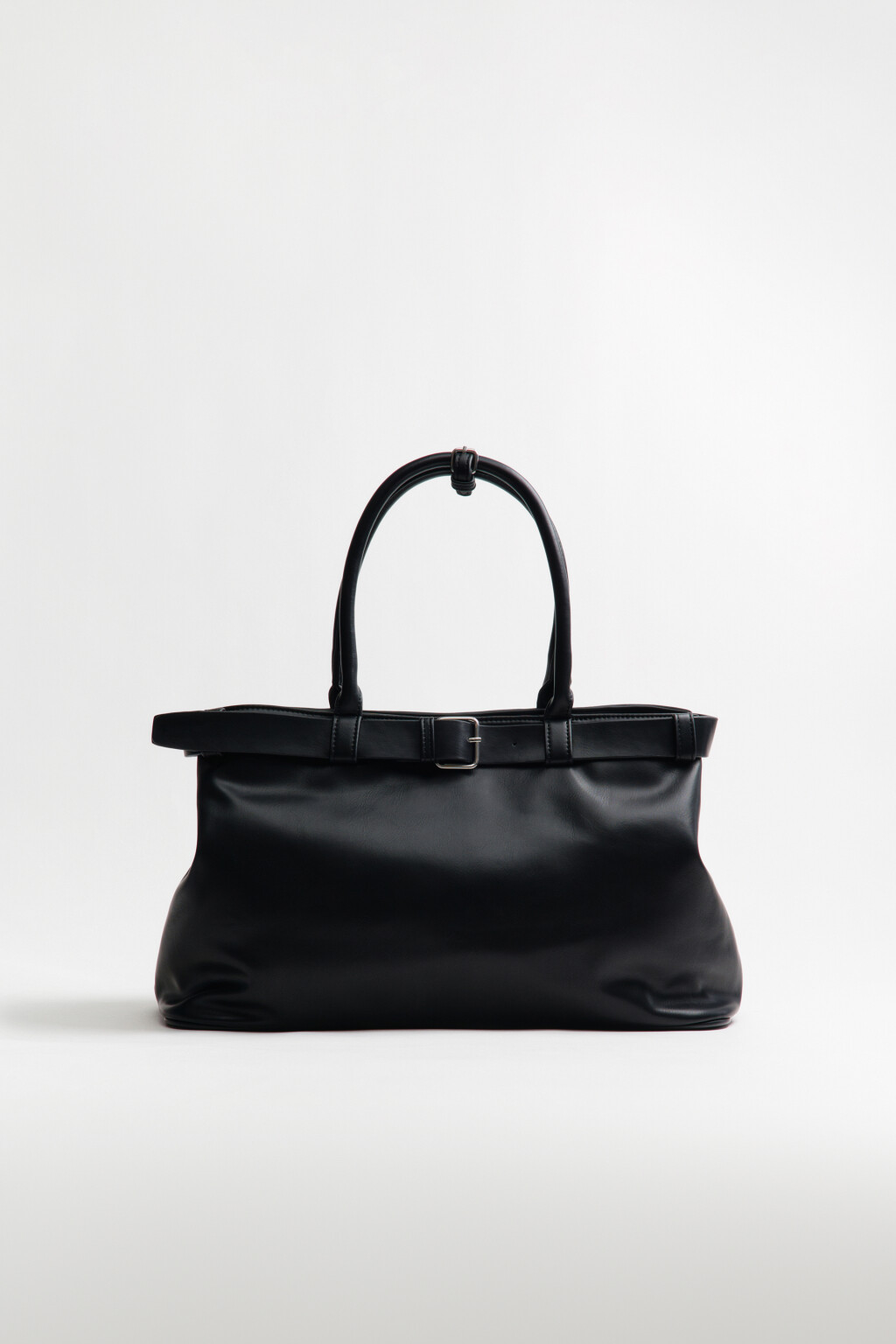 Сумка-тоут с короткой ручкой и ремнем - цвет черный - 5