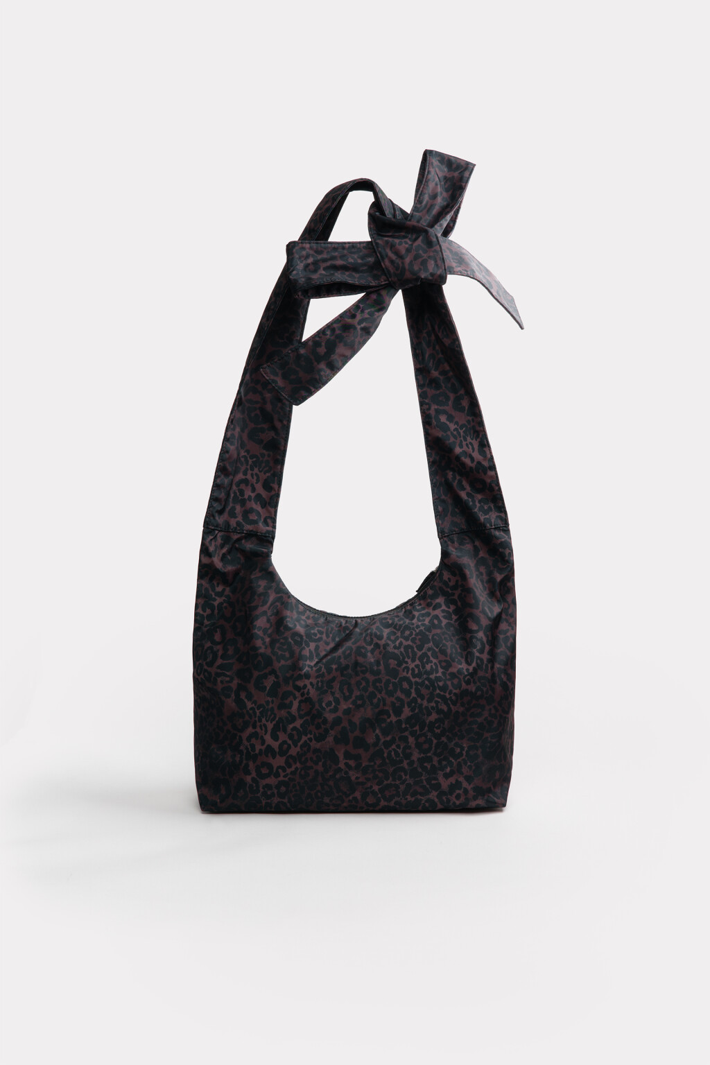 Сумка-кроссбоди на завязках с леопардовым принтом - цвет черный - 3