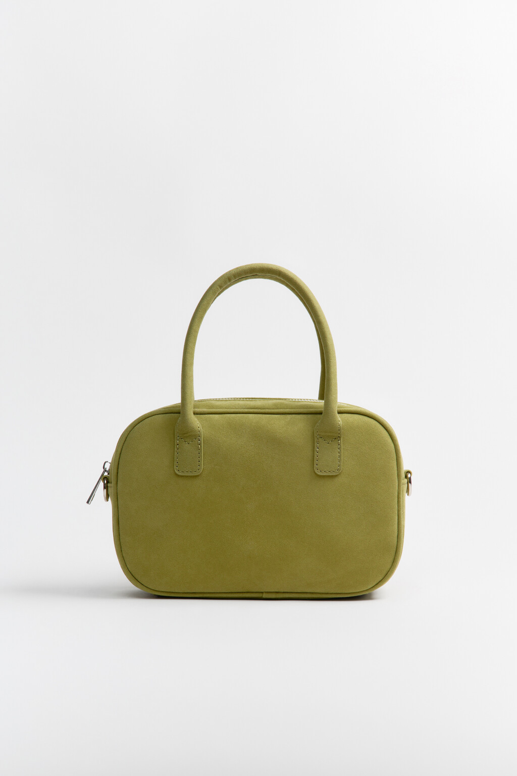 Сумка-кроссбоди с замшевой фактурой - цвет зеленый - 5