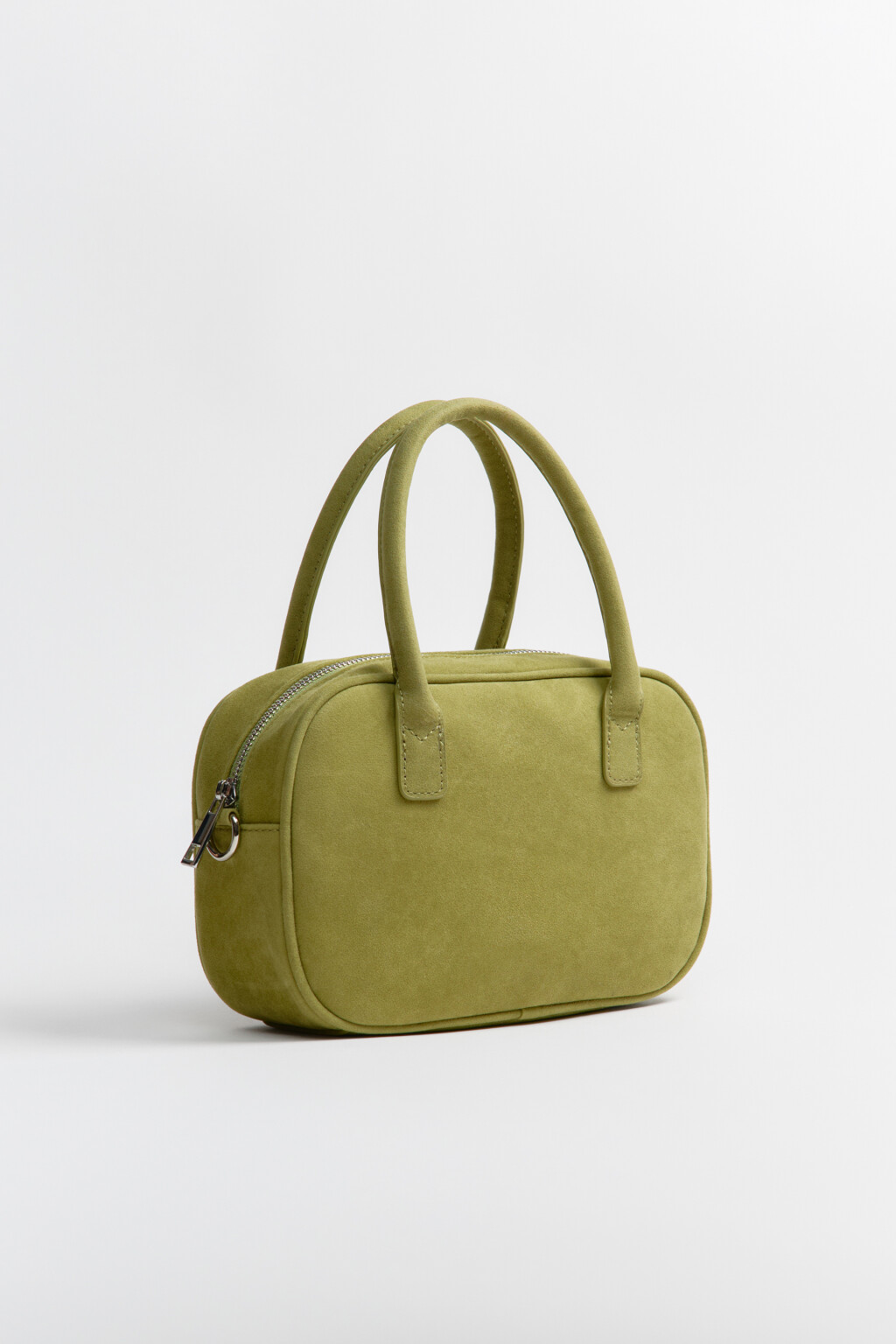 Сумка-кроссбоди с замшевой фактурой - цвет зеленый - 6
