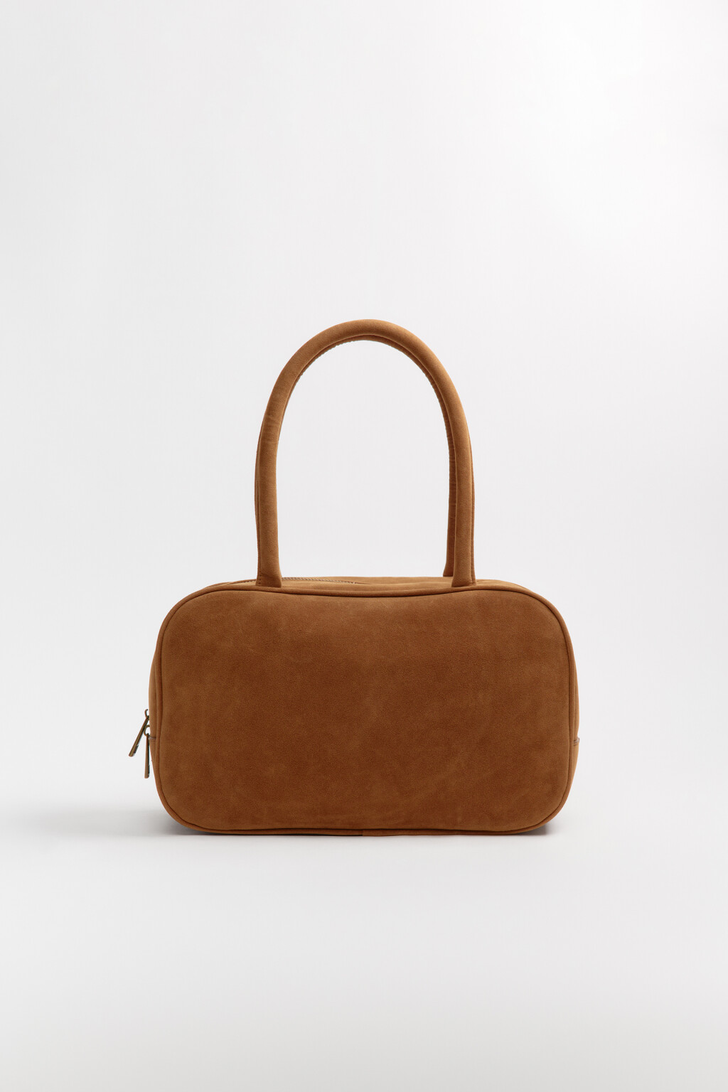 Сумка-багет с замшевой фактурой - цвет коричневый - 4