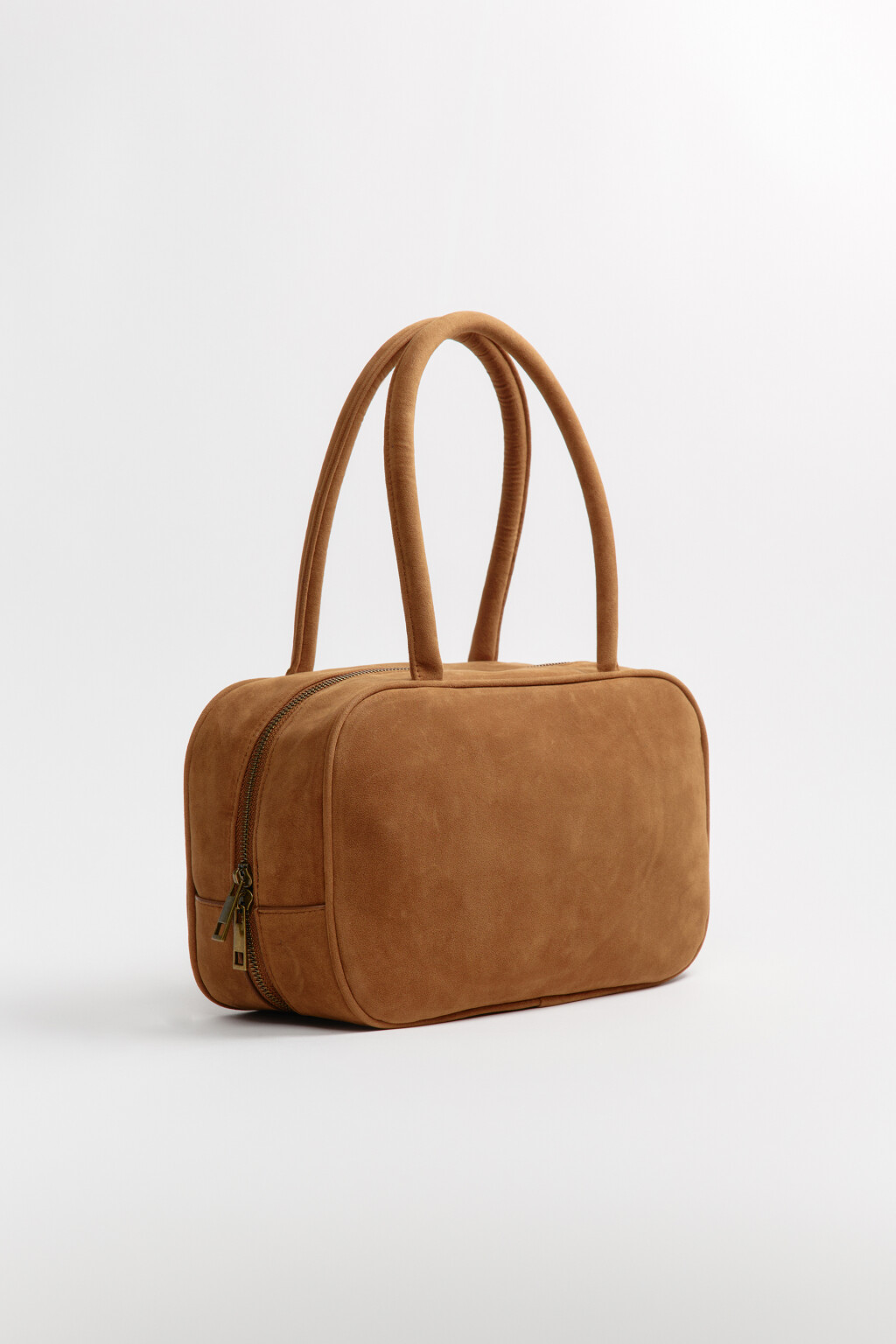 Сумка-багет с замшевой фактурой - цвет коричневый - 5