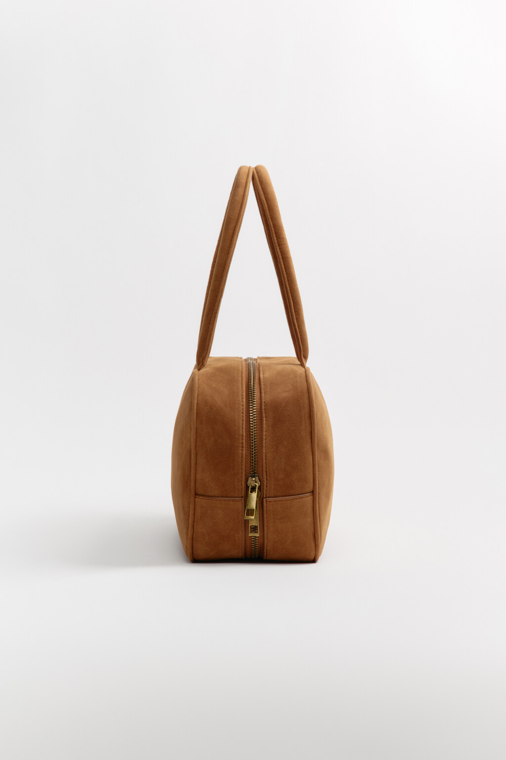 Сумка-багет с замшевой фактурой - цвет коричневый - 6