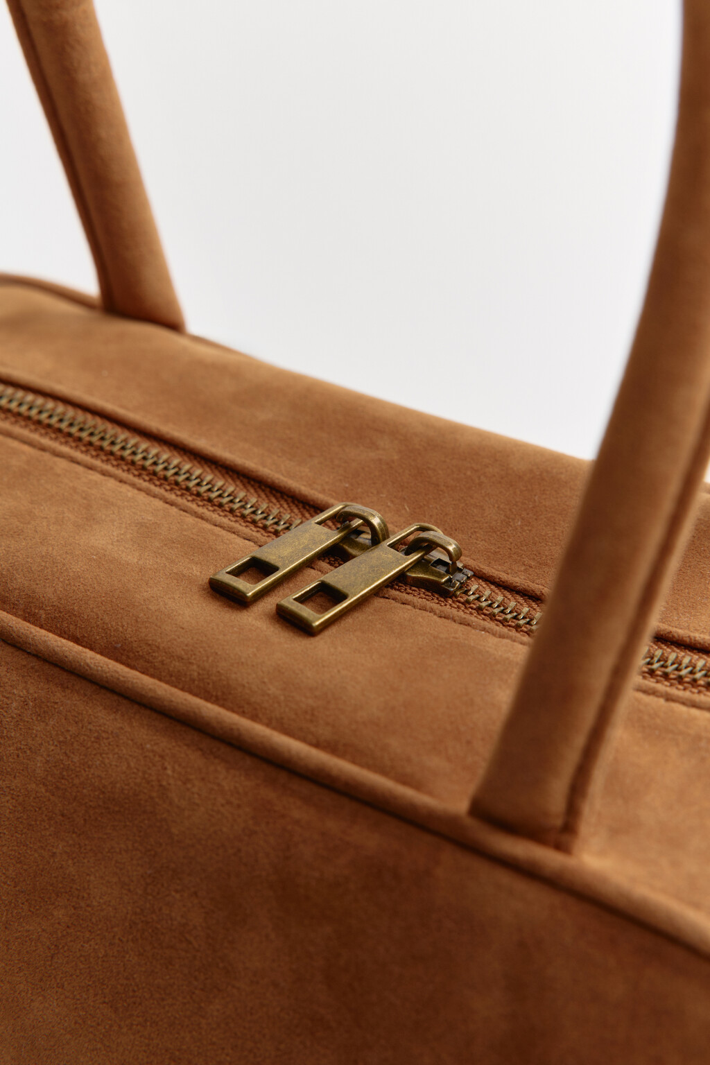 Сумка-багет с замшевой фактурой - цвет коричневый - 7