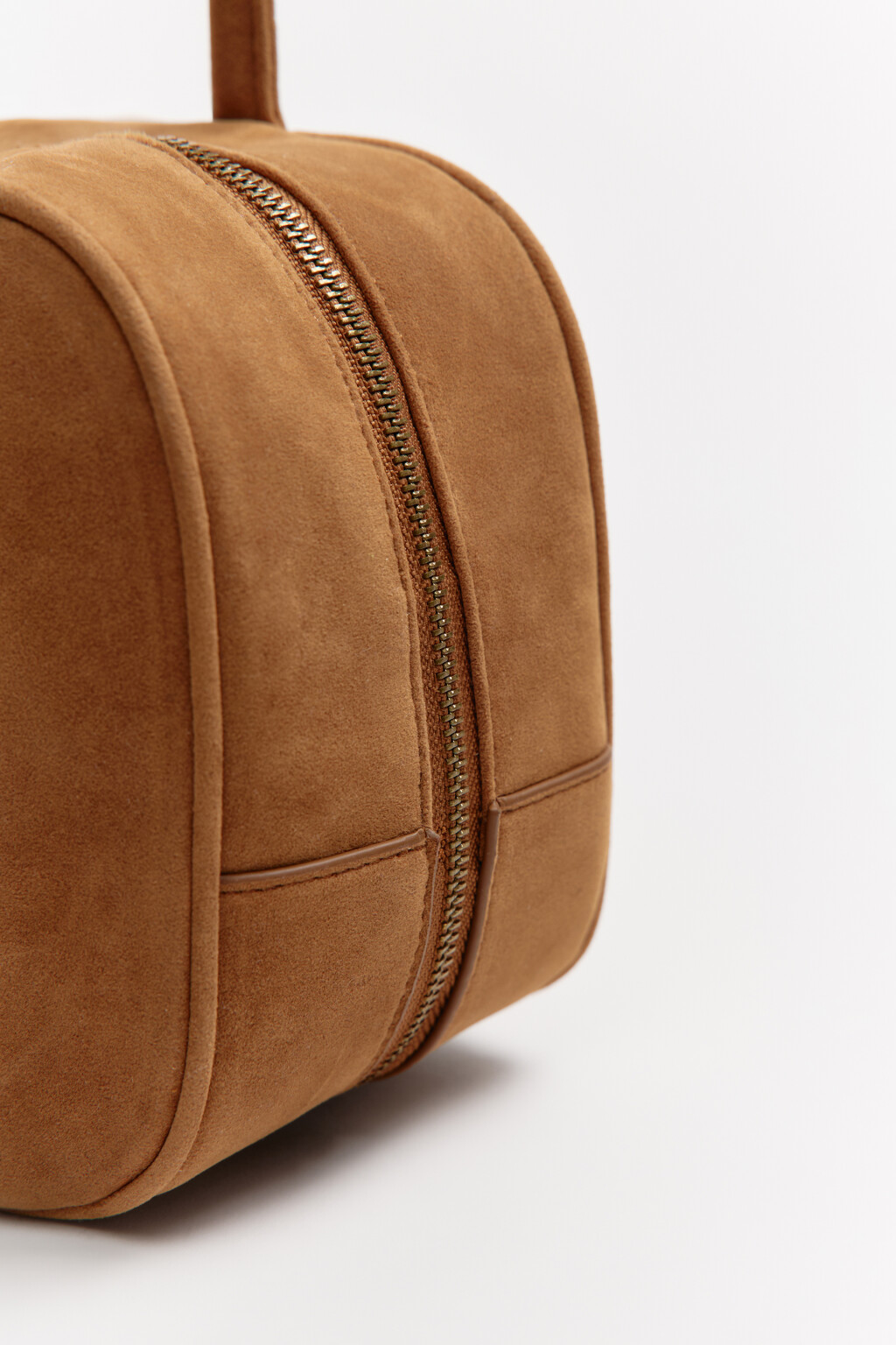 Сумка-багет с замшевой фактурой - цвет коричневый - 8