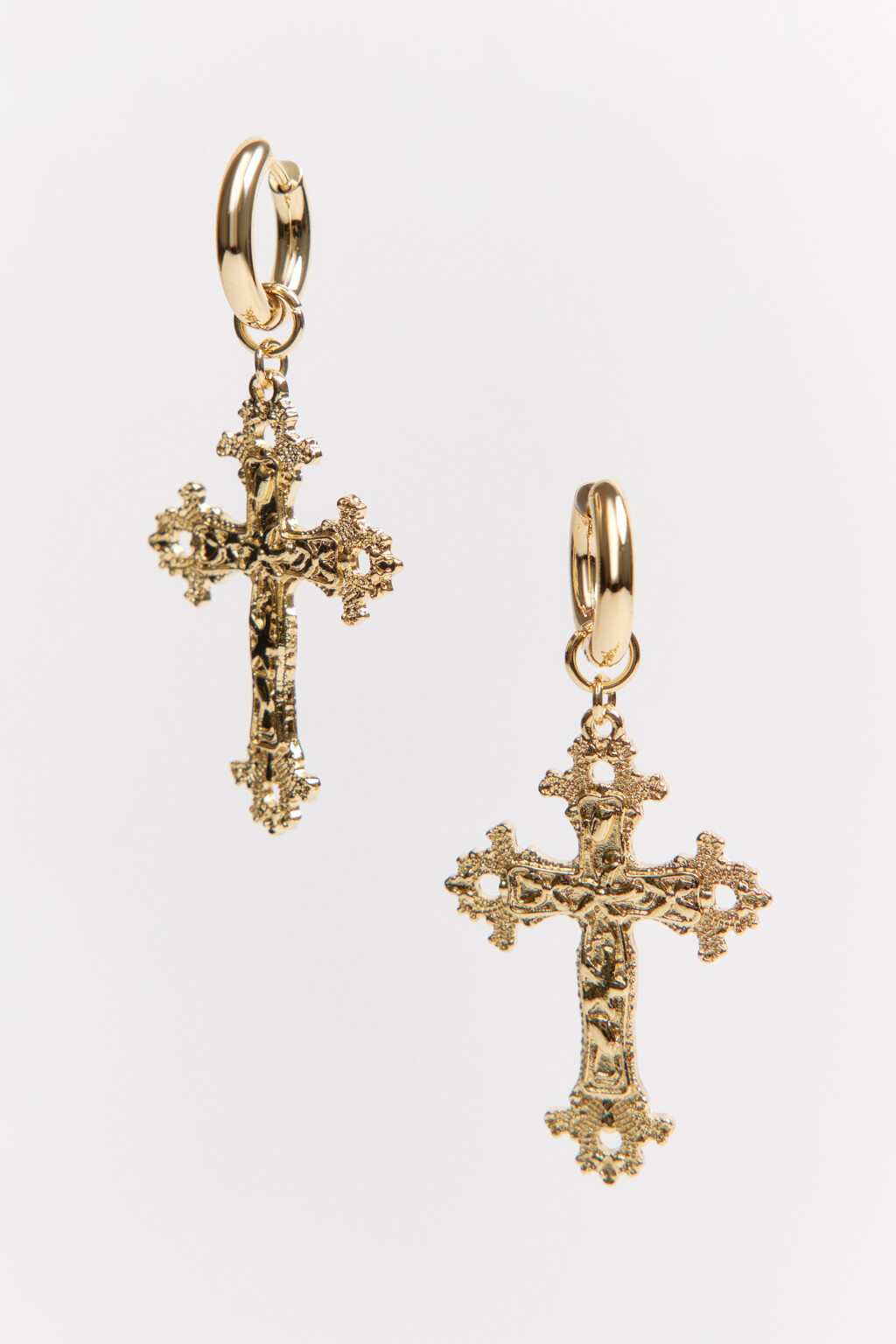 Серьги конго золотистые с крестами - цвет серый - 1