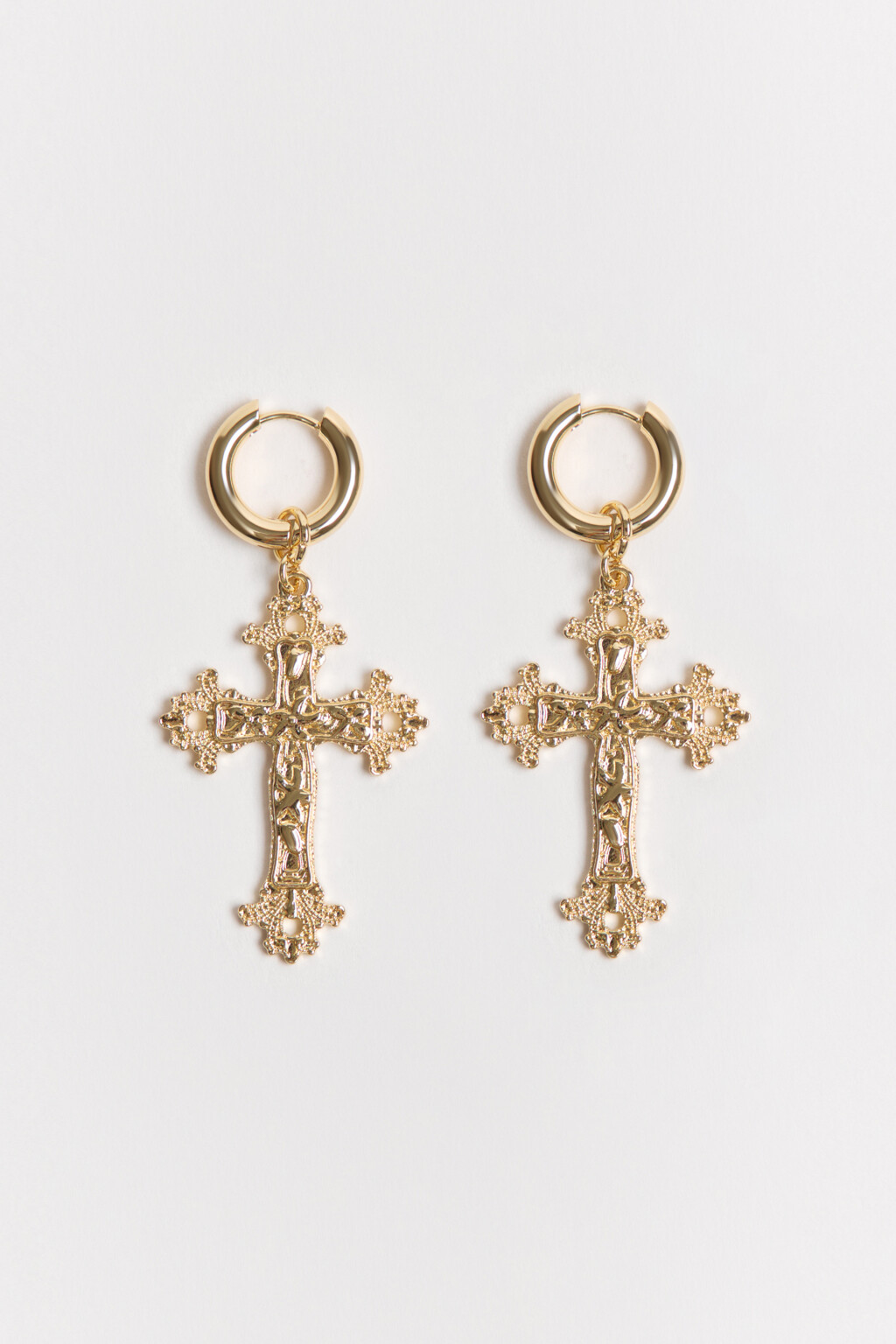 Серьги конго золотистые с крестами - цвет серый - 2
