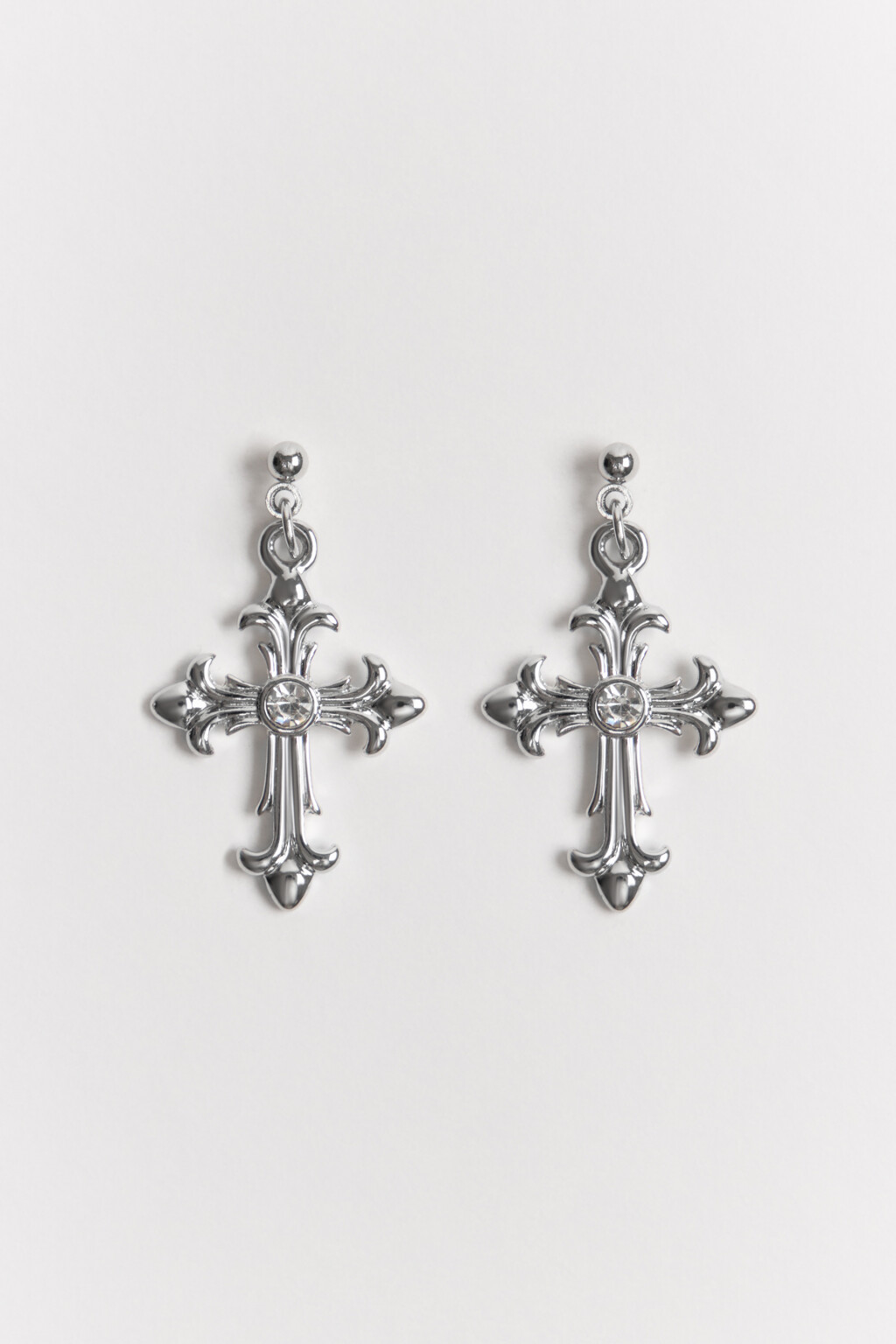 Серьги в виде крестов - цвет серый - 1