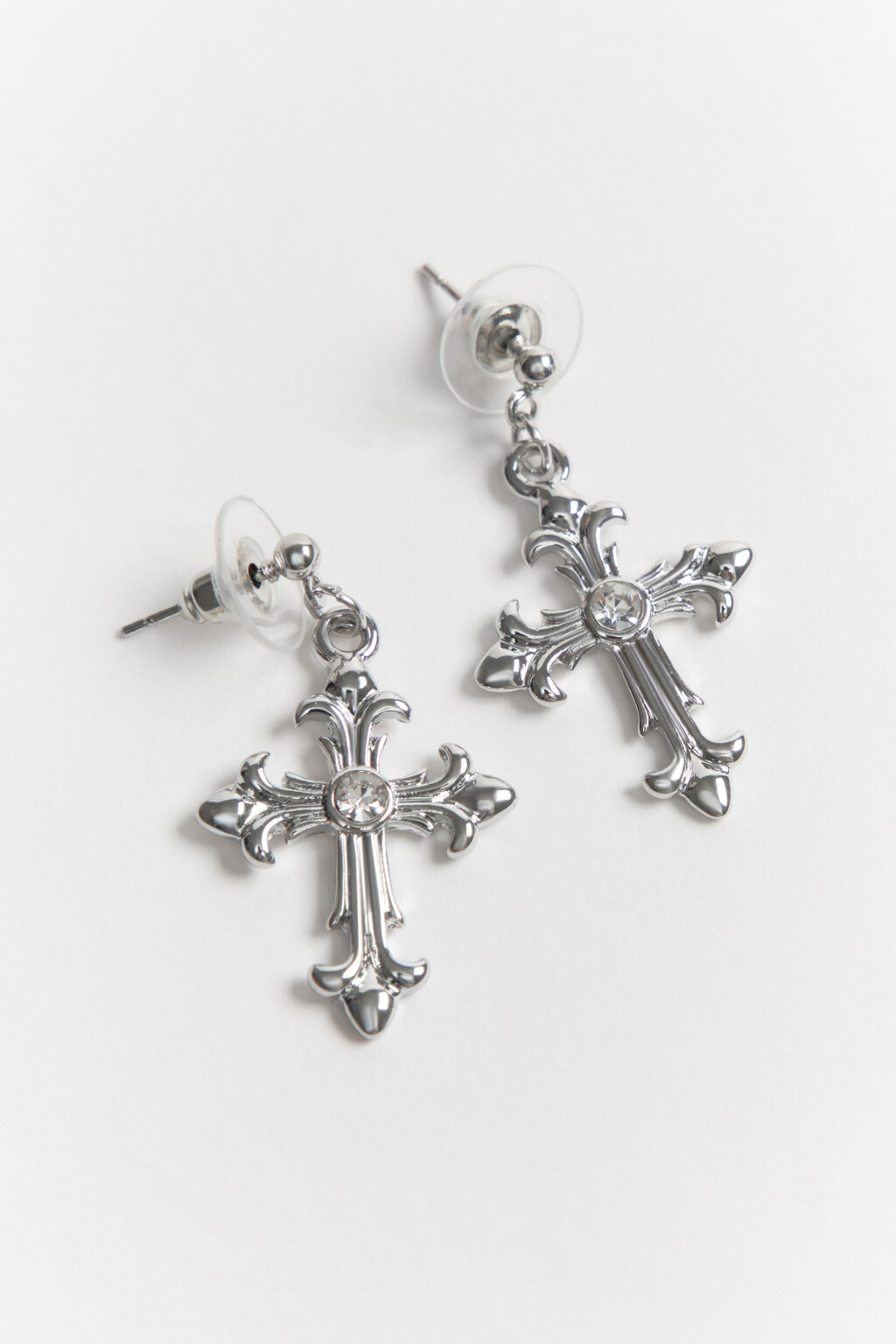 Серьги в виде крестов - цвет серый - 2