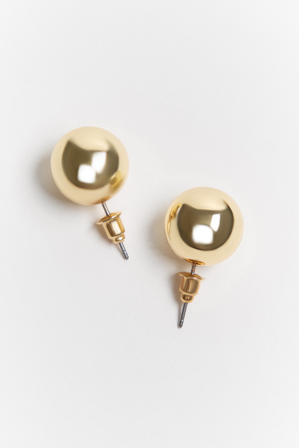 Серьги-гвоздики в форме шара - цвет желтый - 2