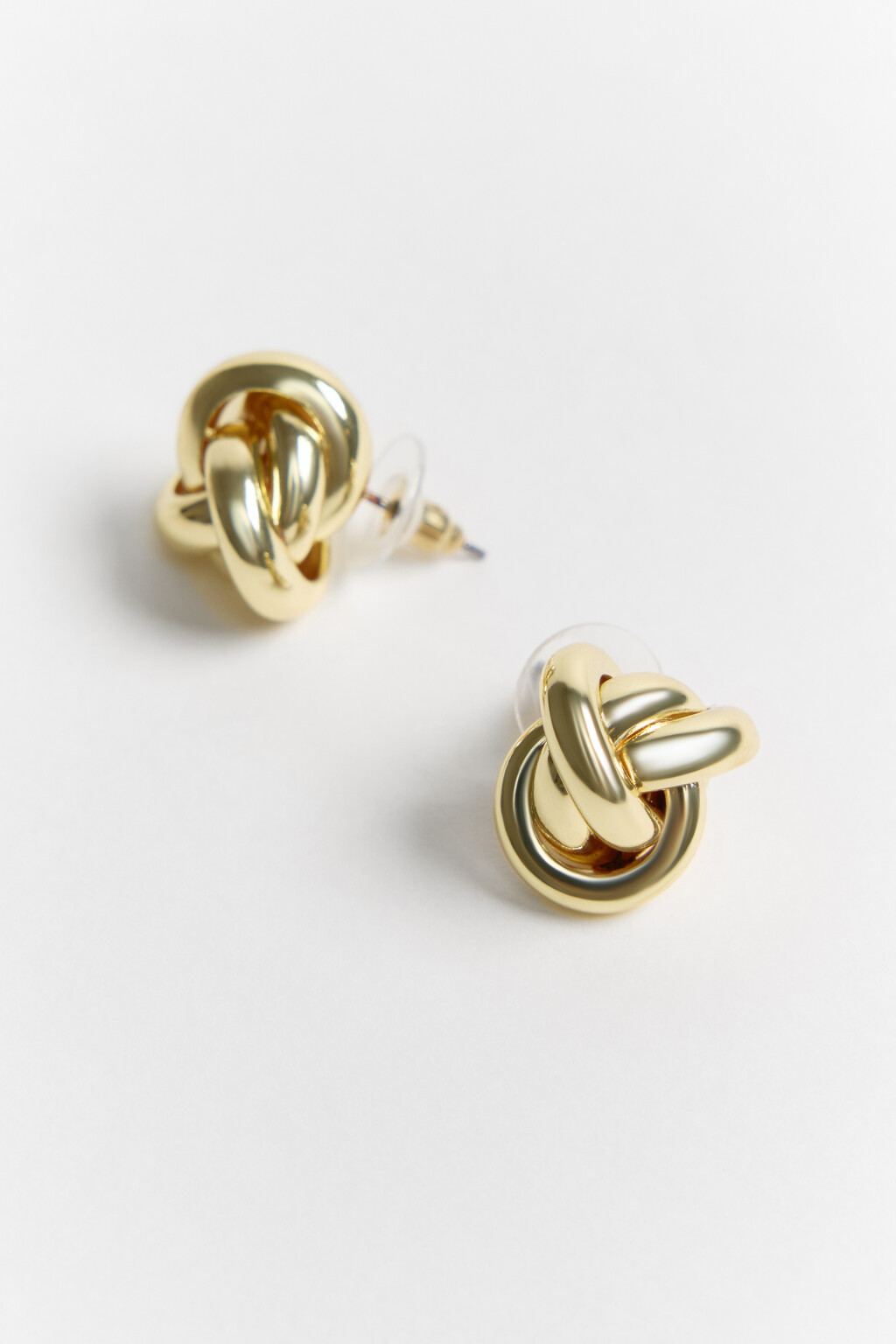 Серьги-узелки золотистые - цвет желтый - 2