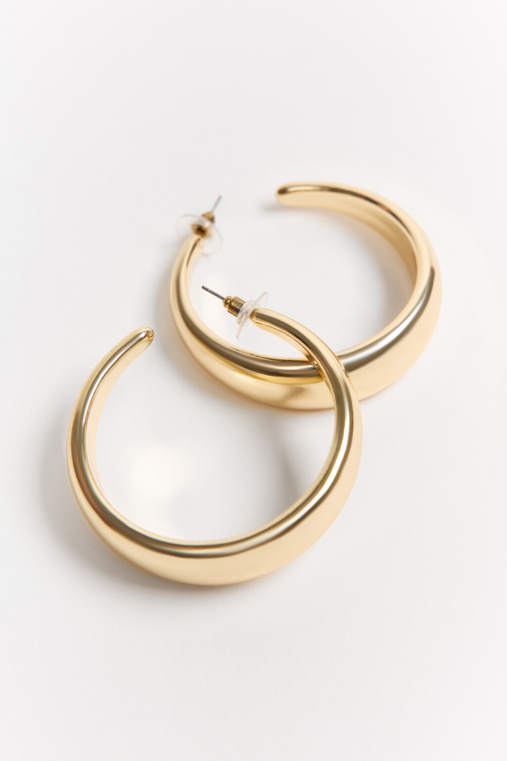 Серьги-полукольца объемные - цвет желтый - 1