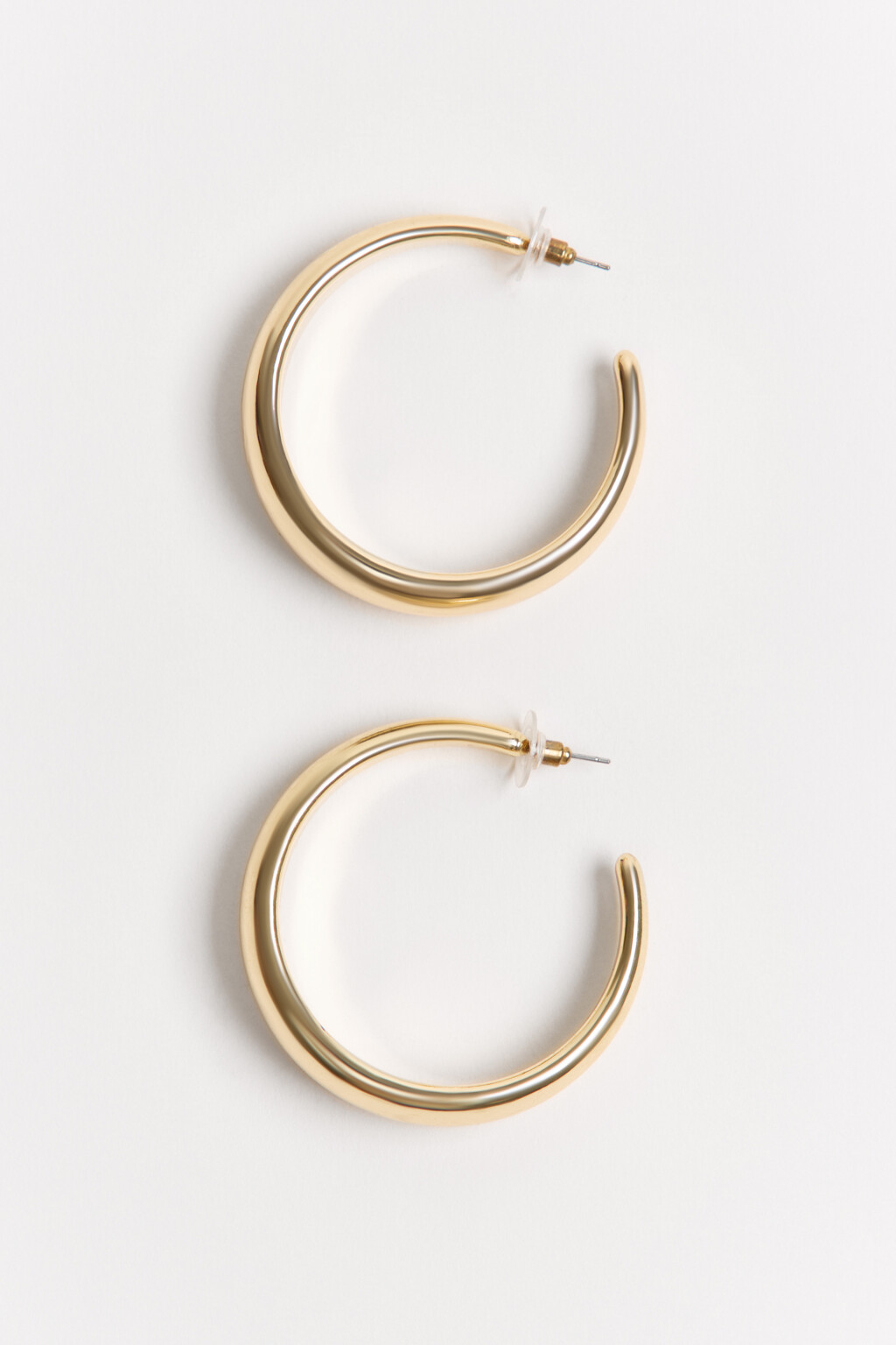 Серьги-полукольца объемные - цвет желтый - 2