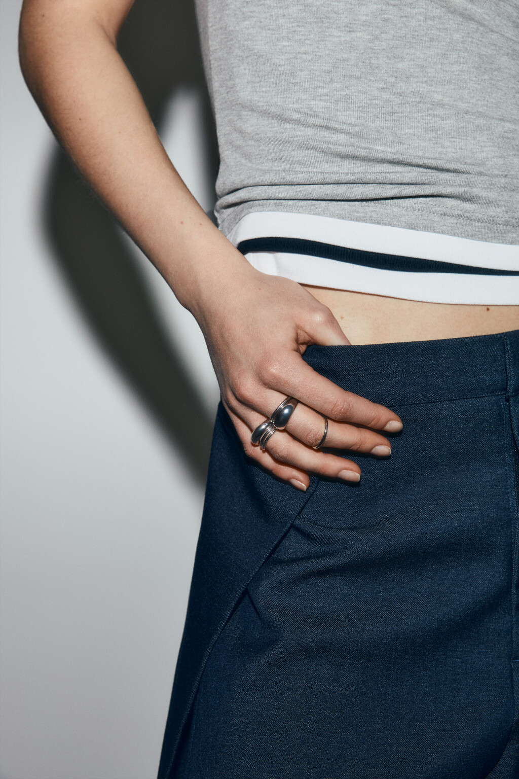 Набор колец разной толщины (6 штук) - цвет серый - 1