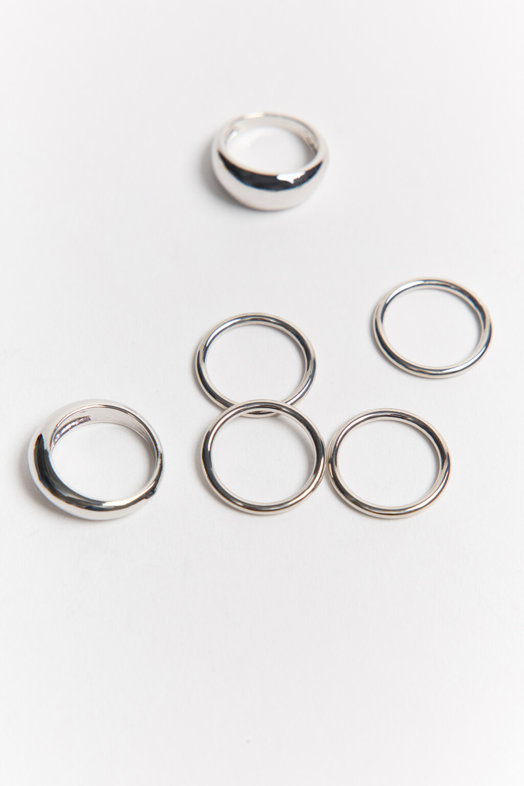 Набор колец разной толщины (6 штук) - цвет серый - 2