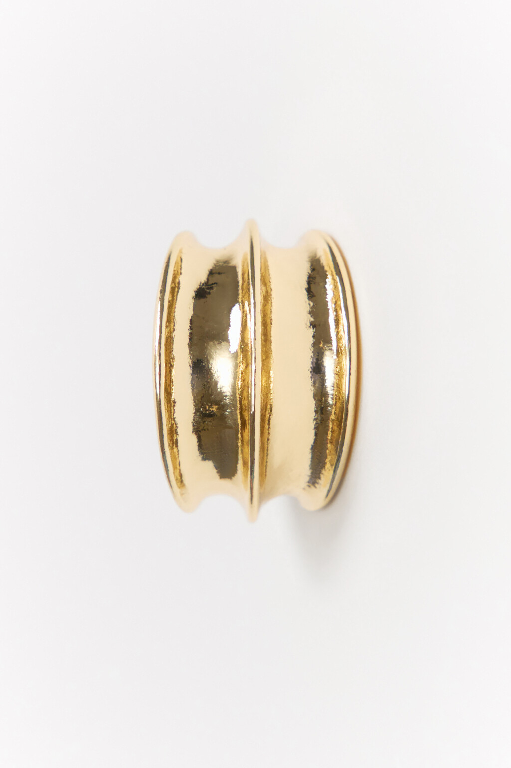Кольцо с двумя ободками - цвет желтый - 2