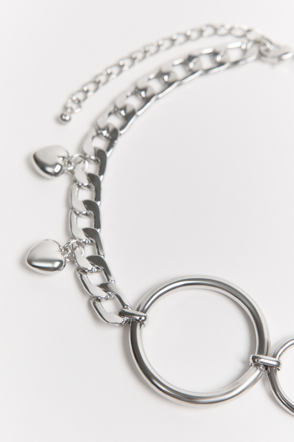 Колье-чокер с сердечками - цвет серый - 2