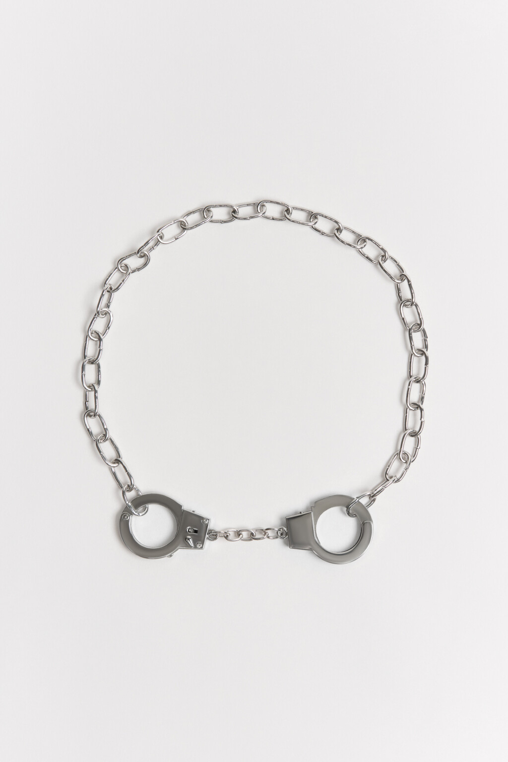 Колье-чокер с цепочкой и наручниками - цвет серый - 1