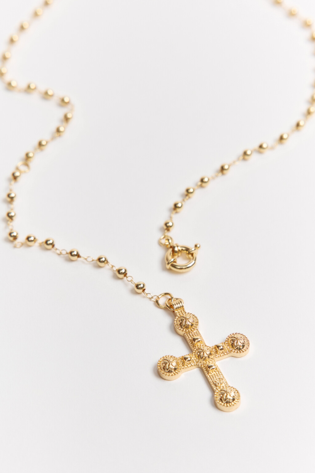 Колье-цепочка с крестом - цвет серый - 3