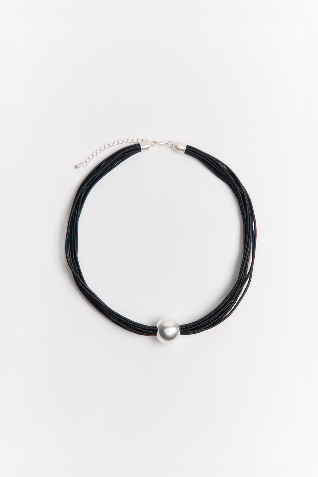 Колье из шнурков с подвеской - цвет серый - 2