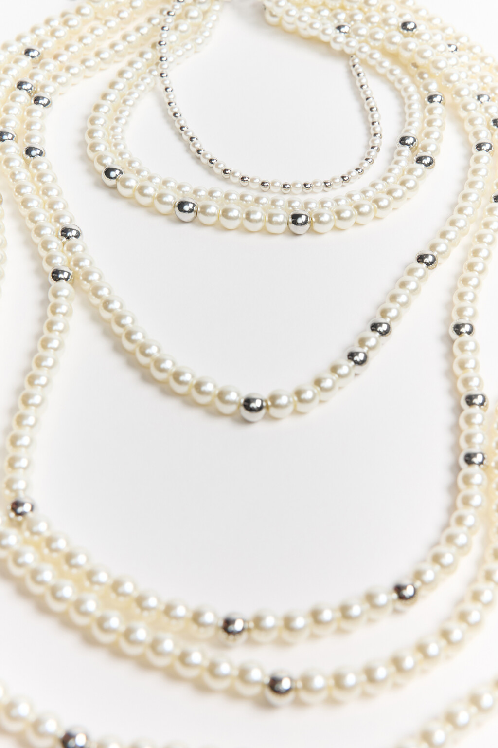 Колье-бусы многослойное - цвет серый - 2