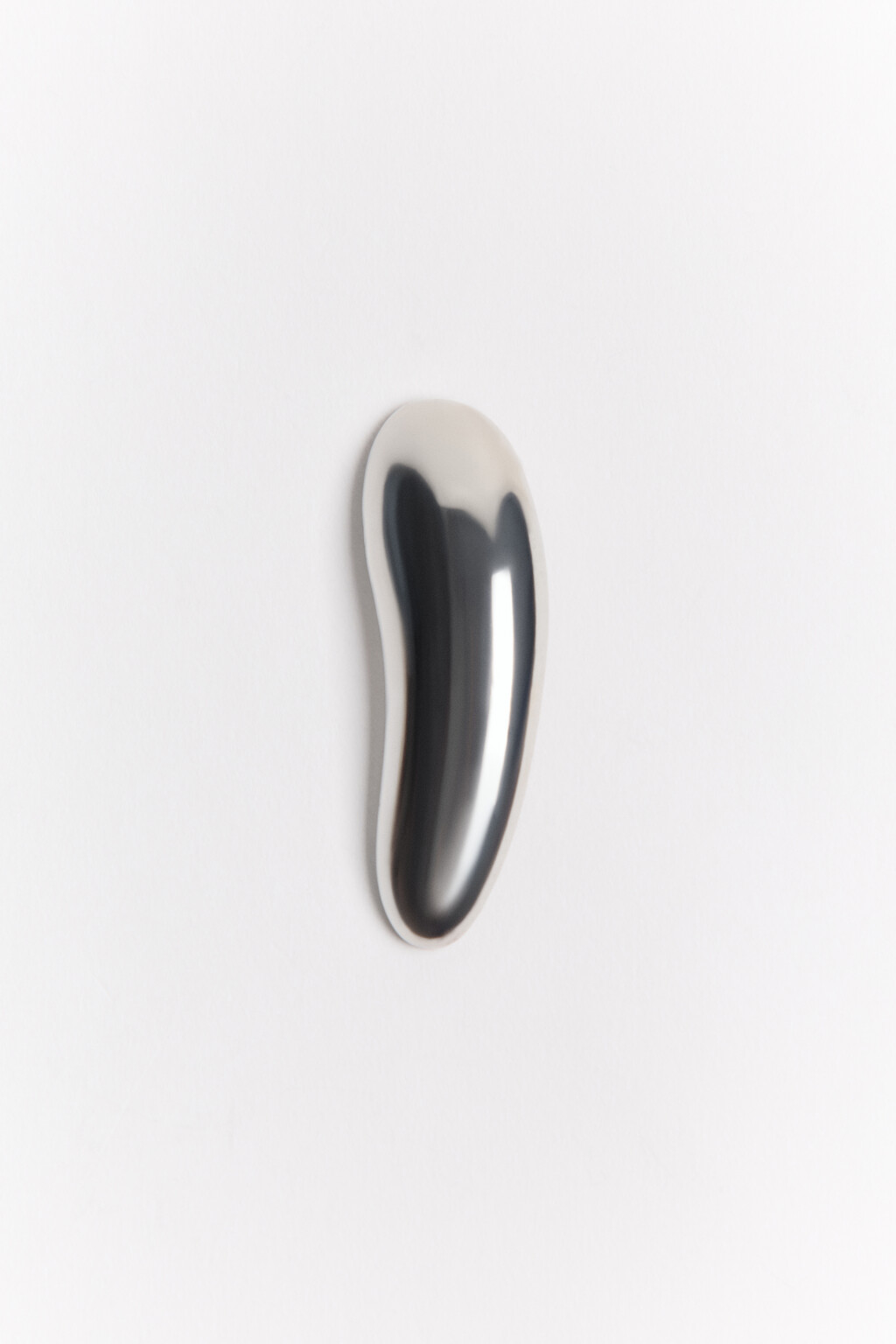 Брошь серебристая абстрактная - цвет серый - 3