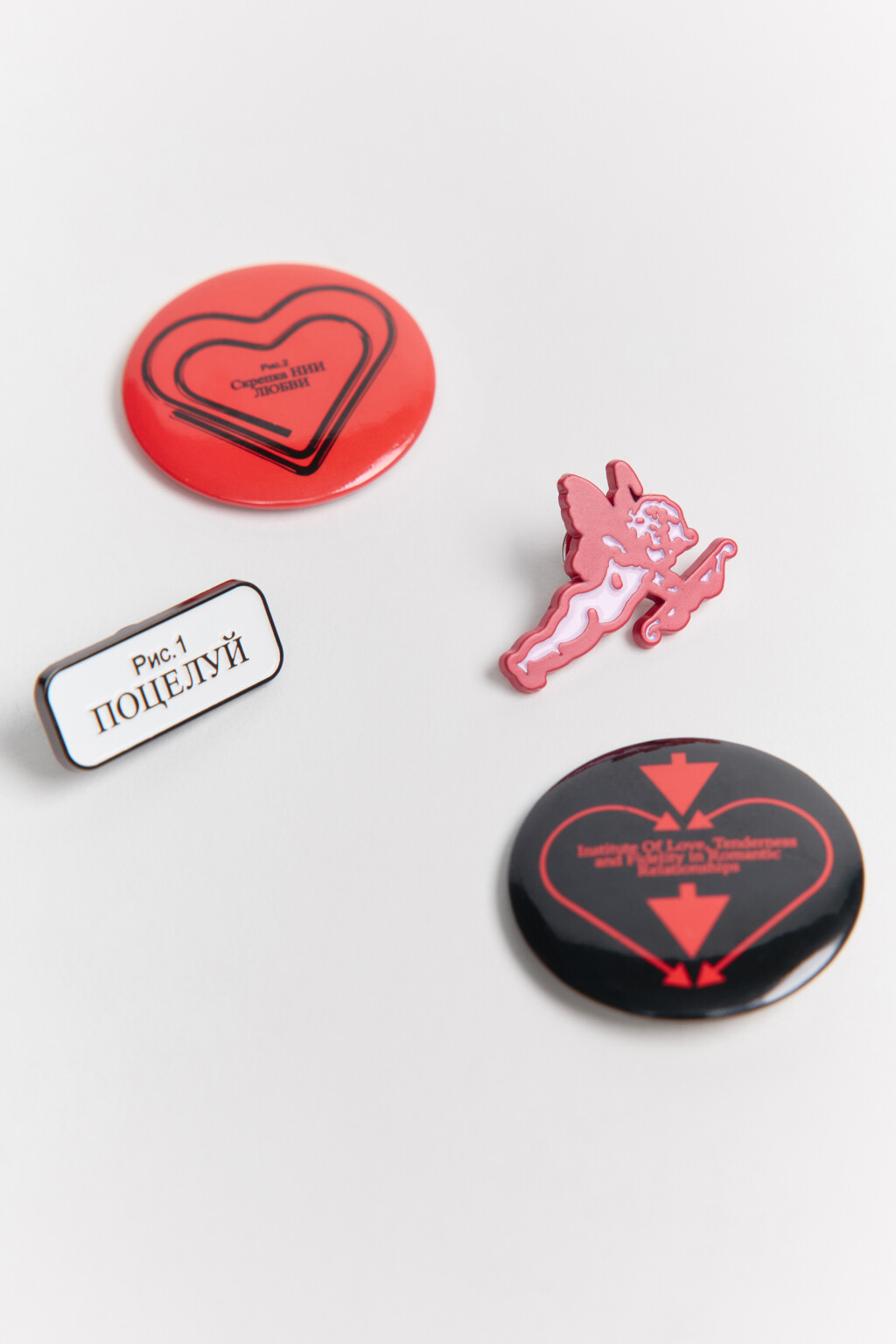 Набор брошей металлических (5 штук) - цвет мультиколор - 2