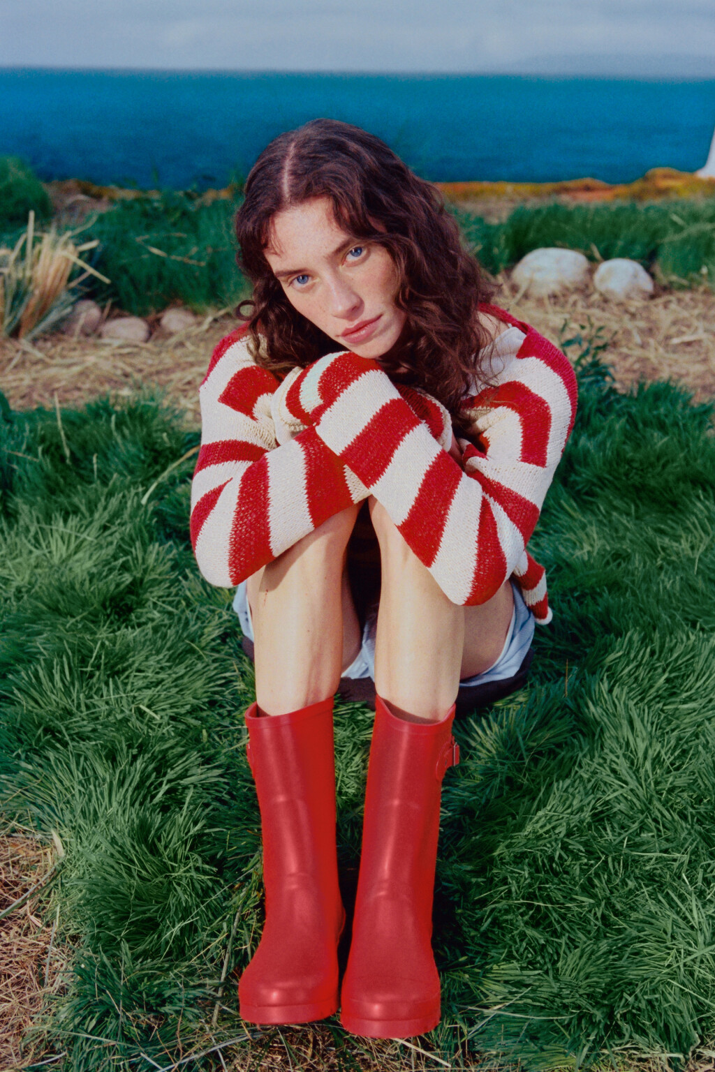 Сапоги резиновые низкие с пряжкой - цвет бордовый - 2