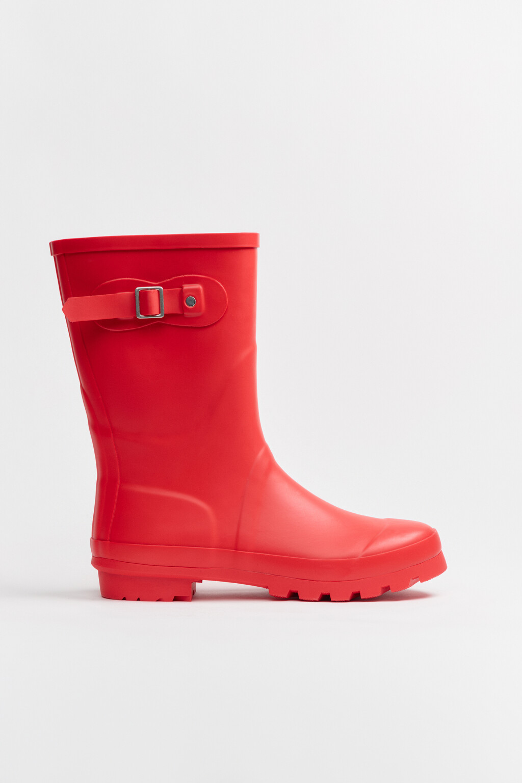 Сапоги резиновые низкие с пряжкой - цвет бордовый - 2