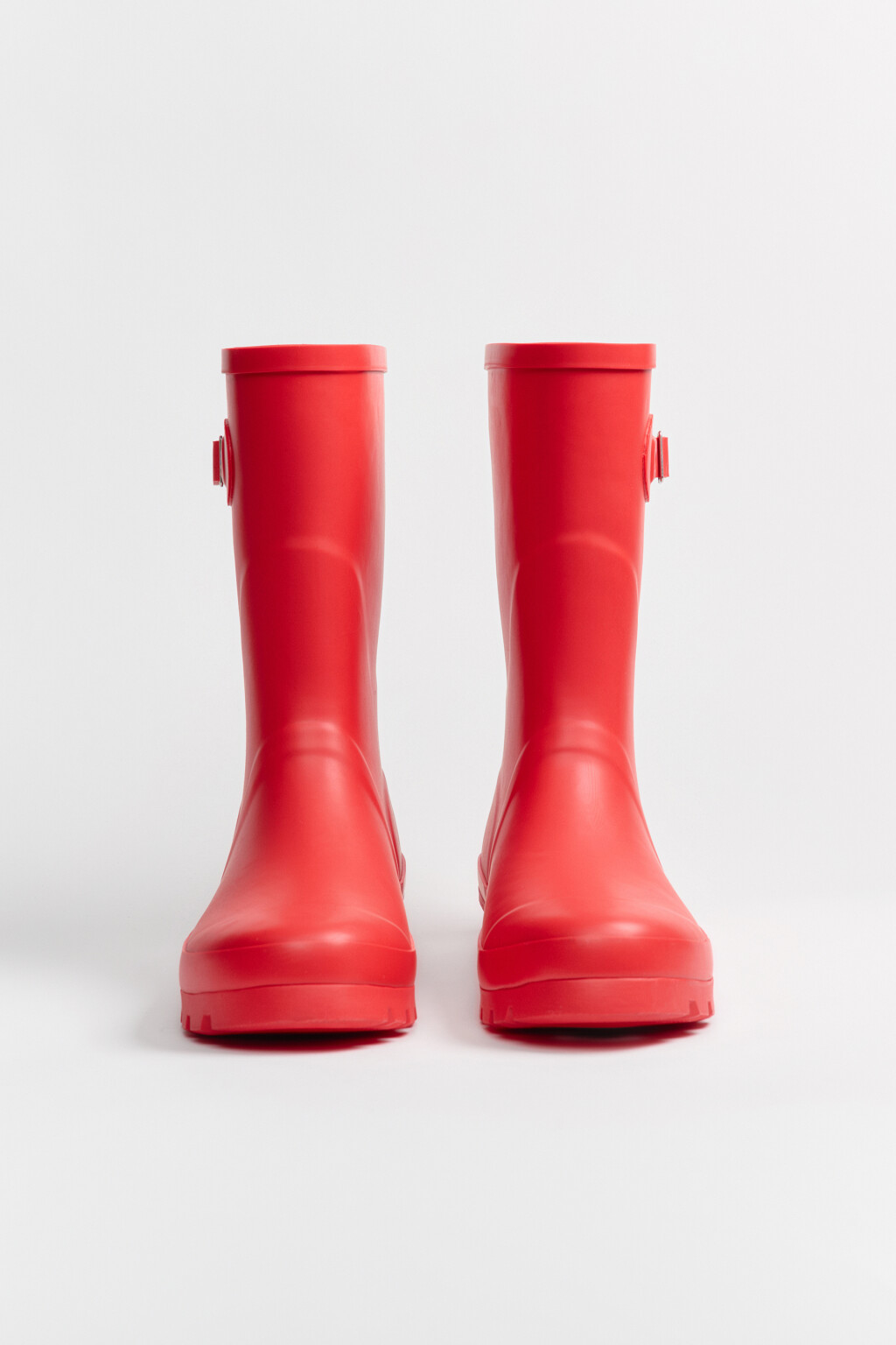 Сапоги резиновые низкие с пряжкой - цвет бордовый - 3